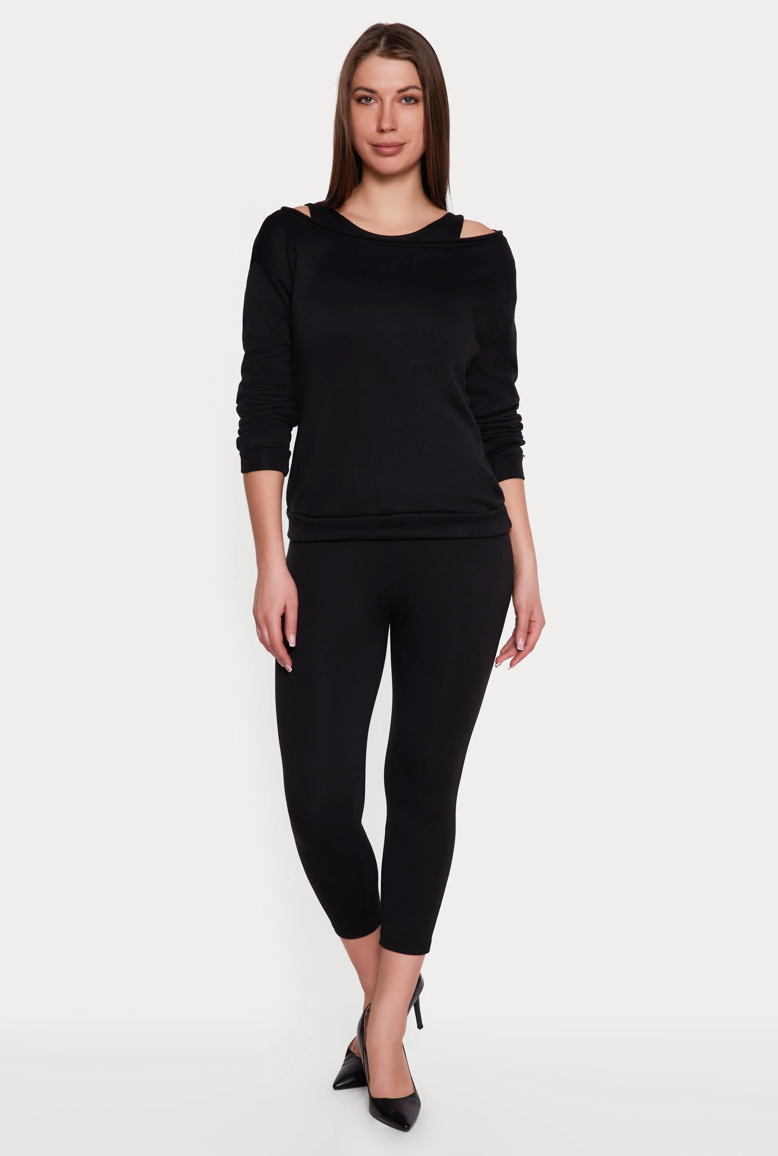 Solid Long Sleeve Boat Neck Pullover sold by Rainbow product image thumbnail 2