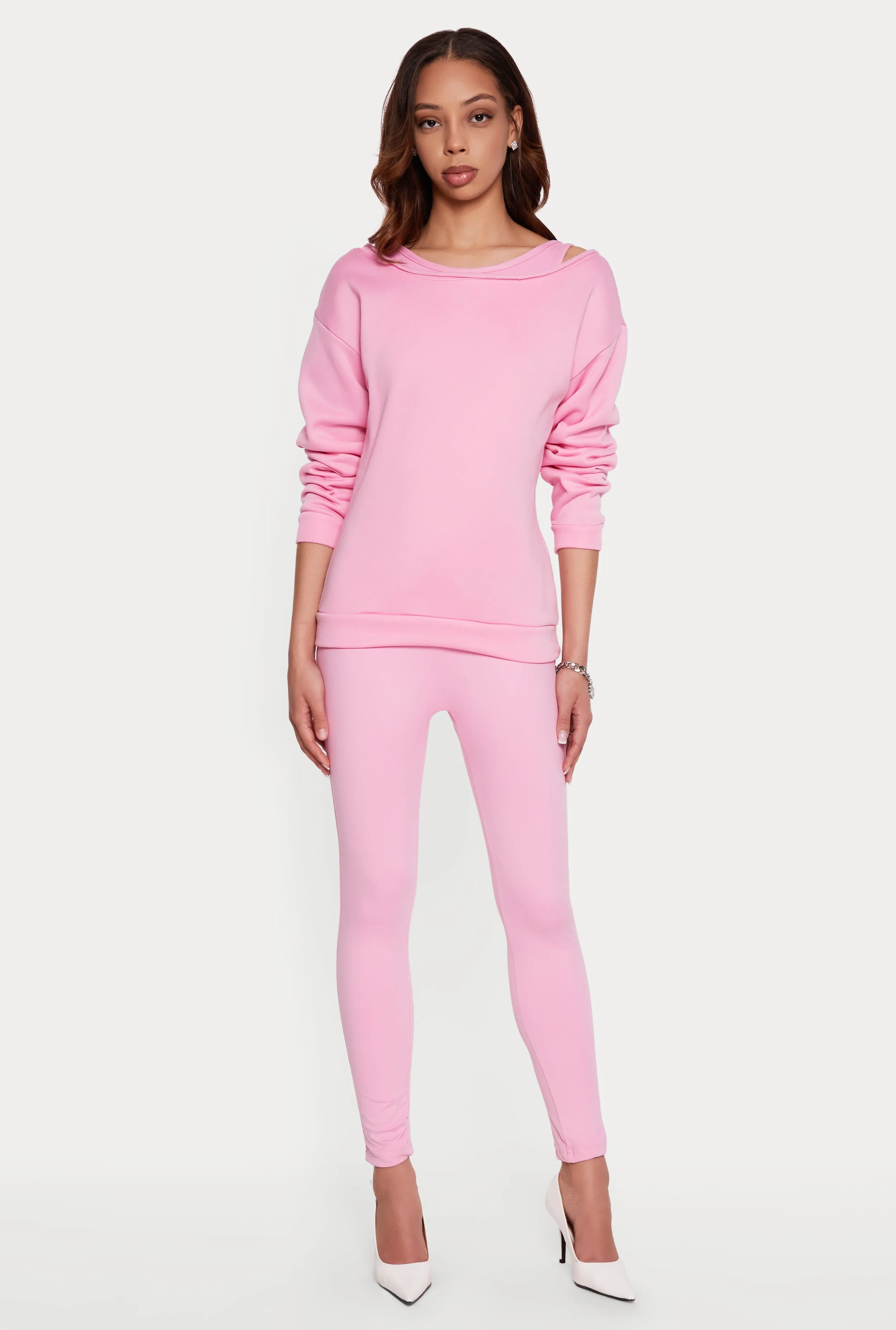 Solid Long Sleeve Boat Neck Pullover sold by Rainbow product image thumbnail 2