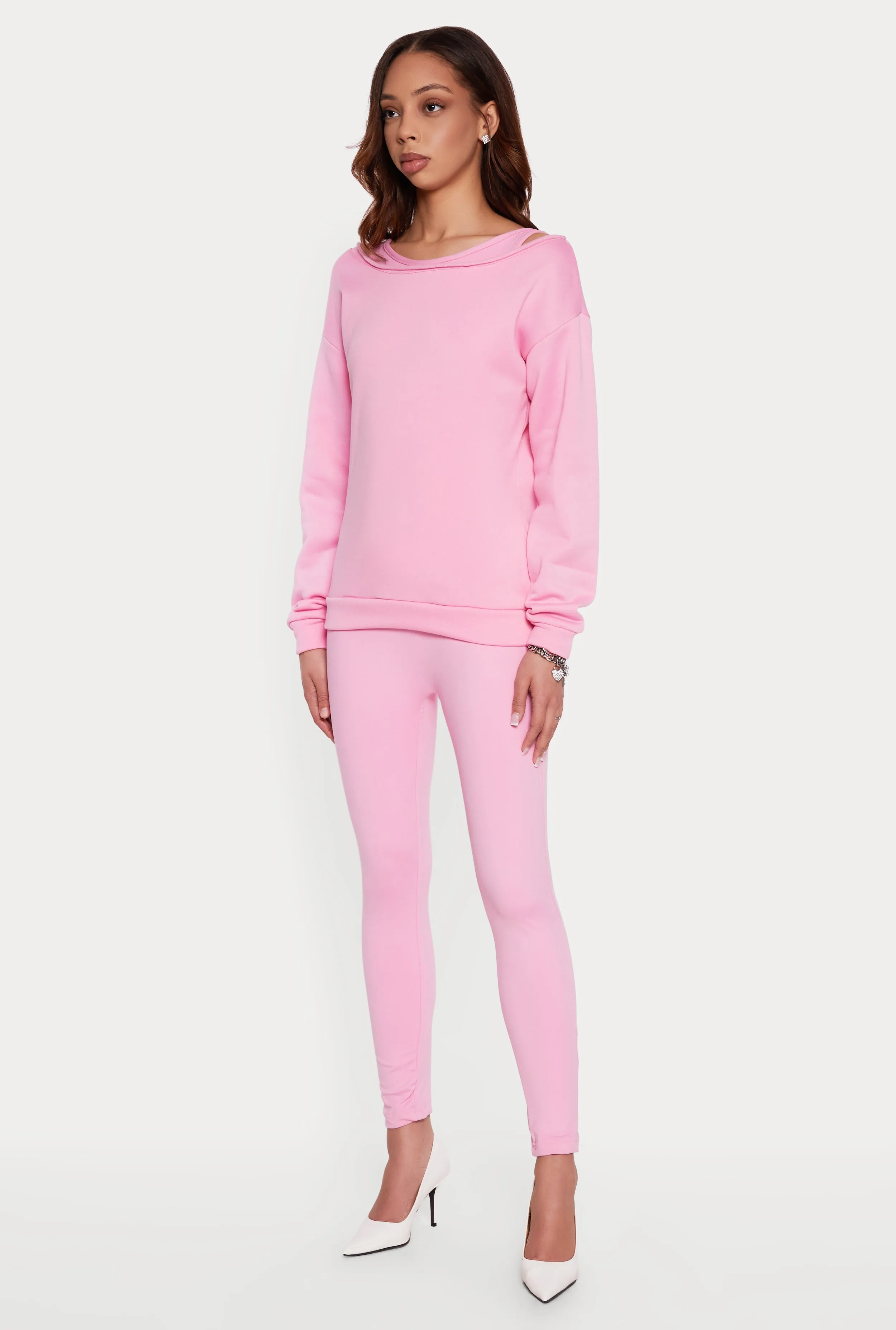 Solid Long Sleeve Boat Neck Pullover sold by Rainbow product image thumbnail 3