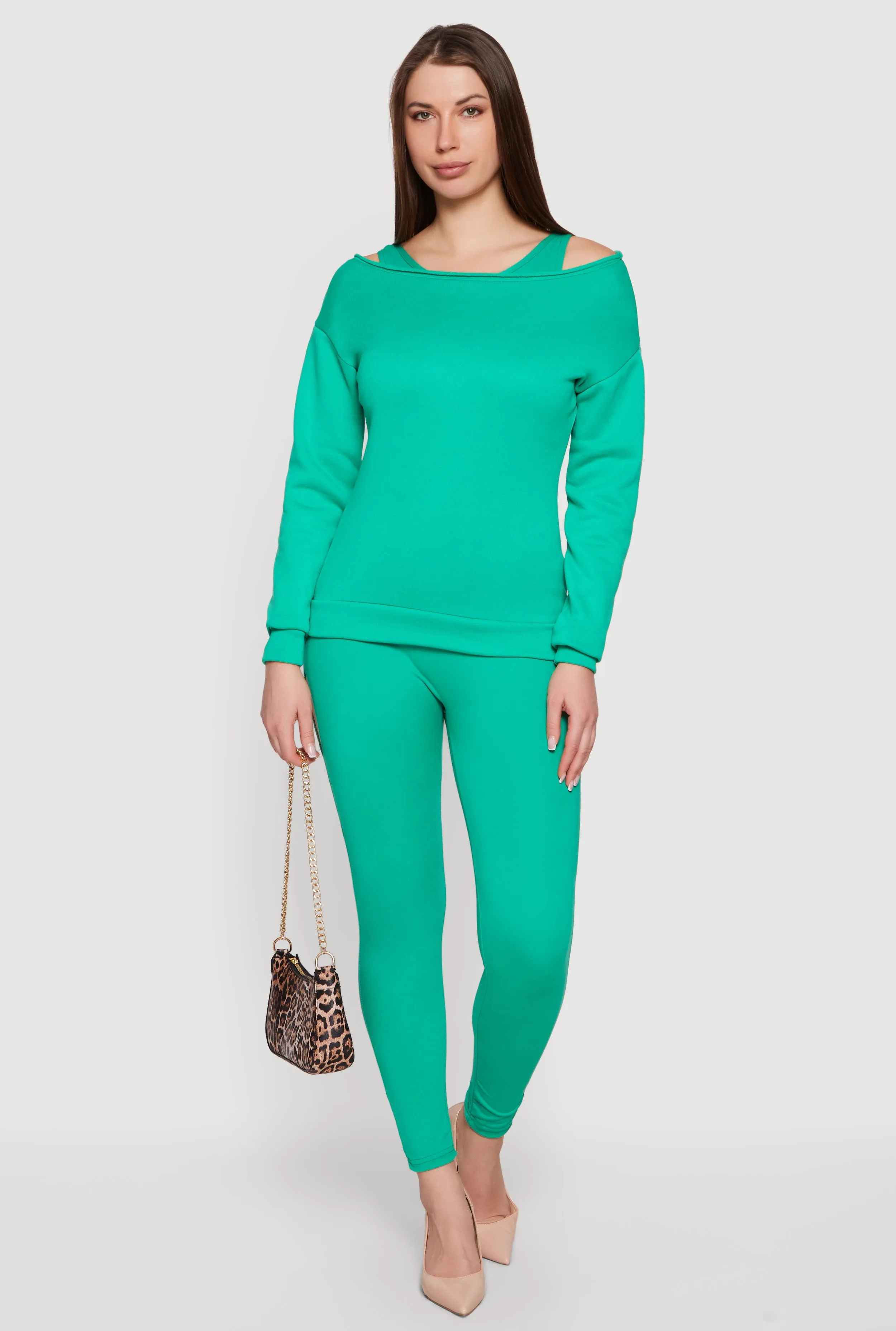 Solid Long Sleeve Boat Neck Pullover sold by Rainbow product image thumbnail 2