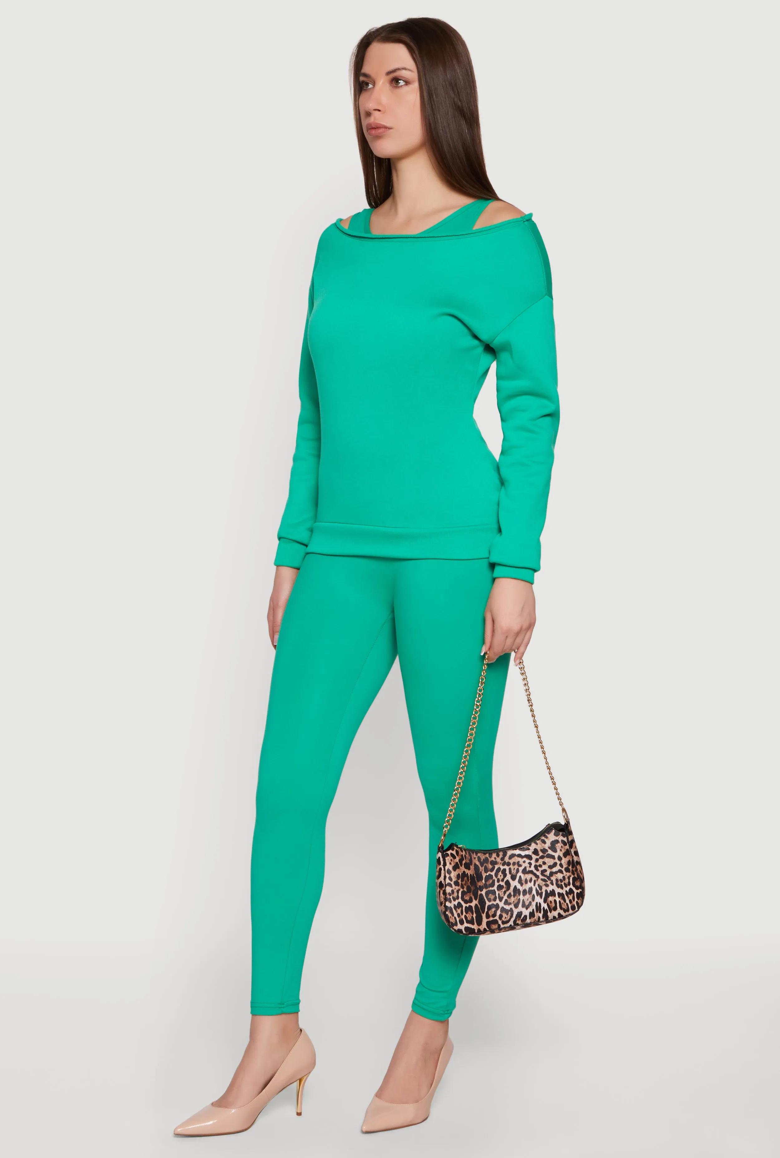 Solid Long Sleeve Boat Neck Pullover sold by Rainbow product image thumbnail 3