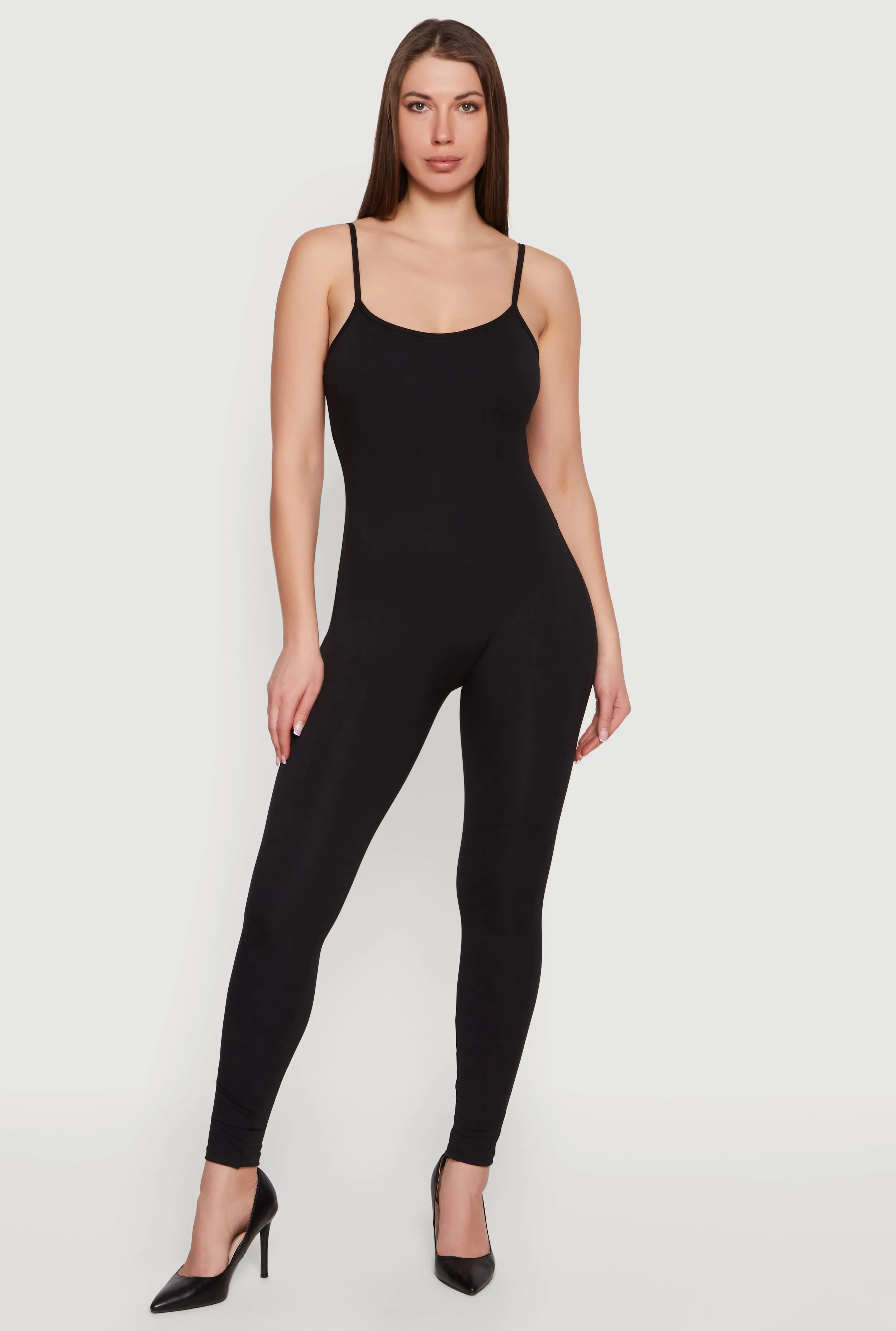 Solid Scoop Neck Cami Catsuit sold by Rainbow