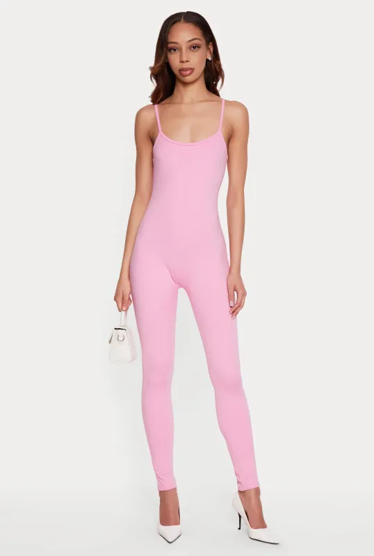 Solid Scoop Neck Cami Catsuit made by Rainbow