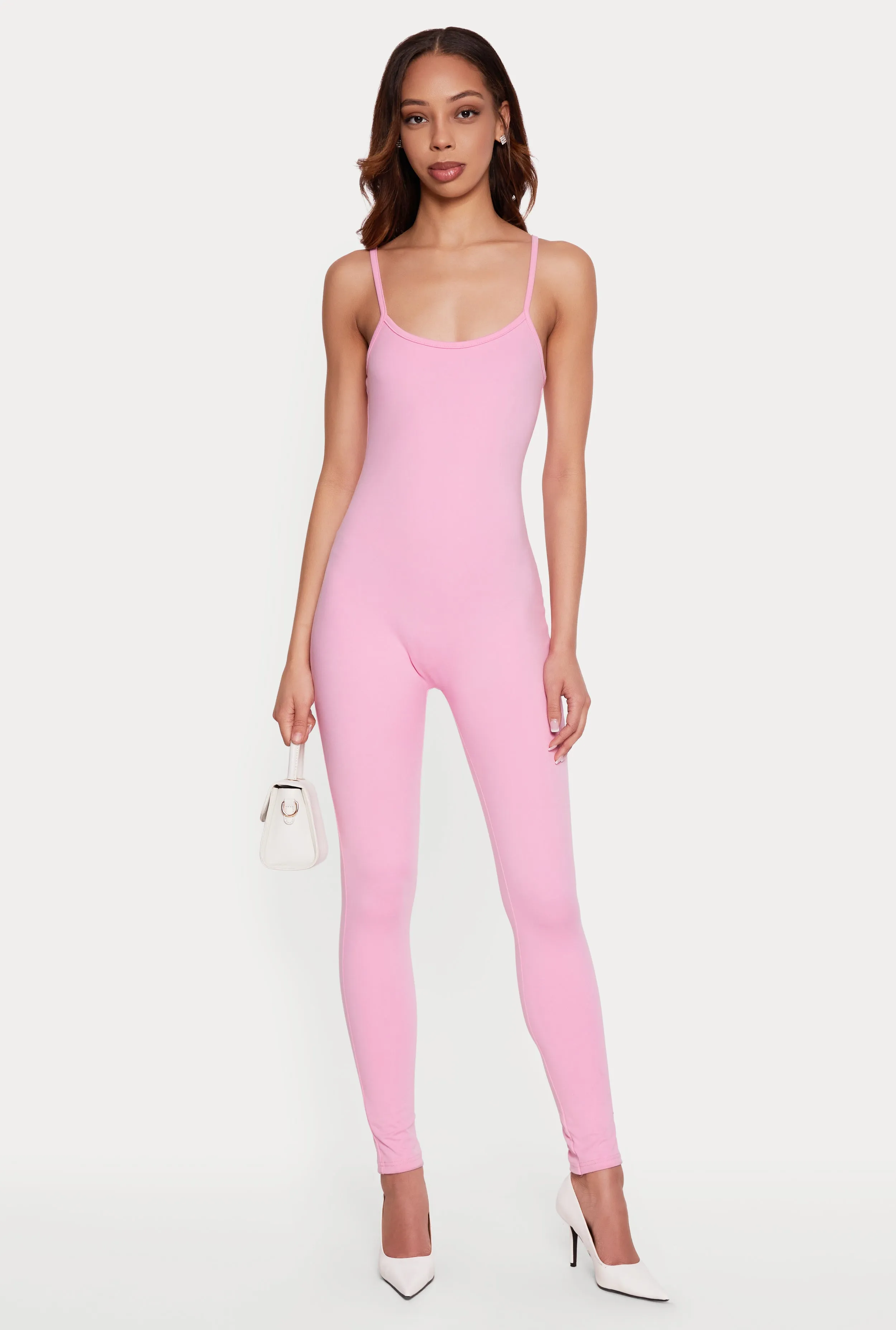 Solid Scoop Neck Cami Catsuit sold by Rainbow