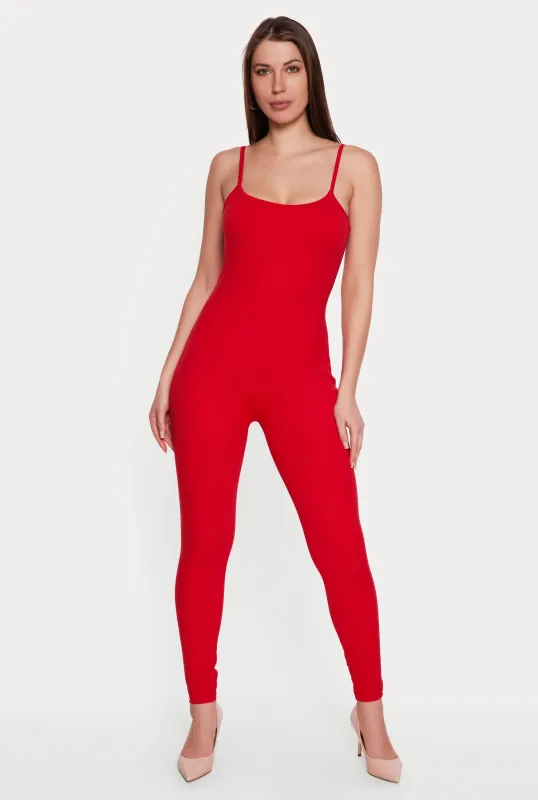 Solid Scoop Neck Cami Catsuit sold by Rainbow