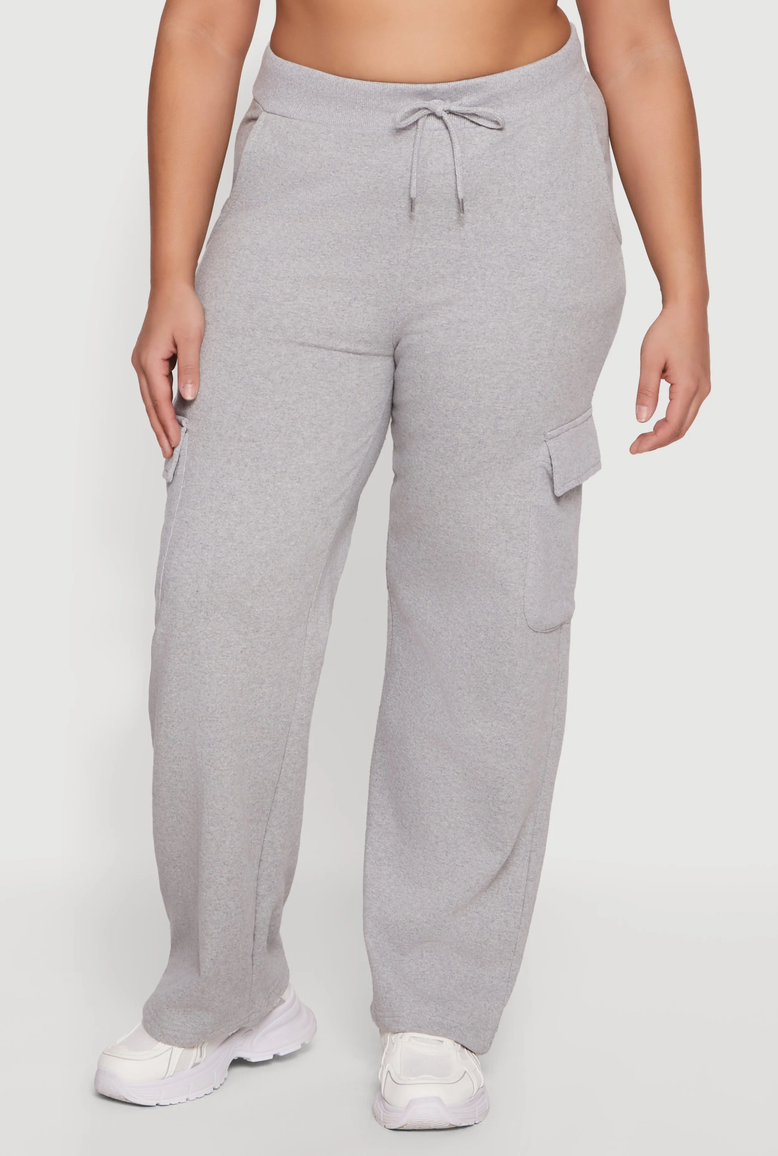 Plus Size High Waisted Cargo Pocket Fleece Sweatpants sold by Rainbow product image thumbnail 3