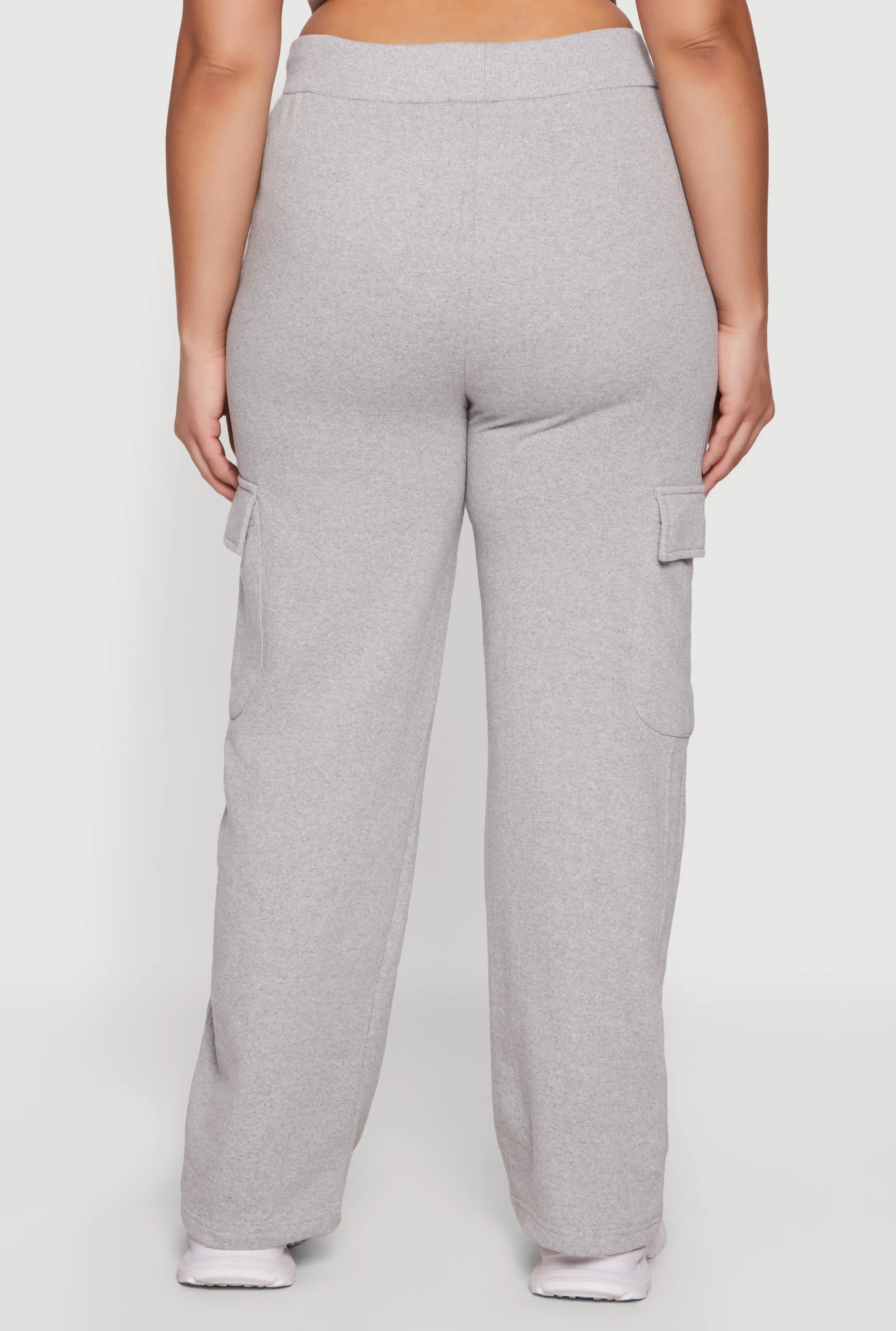 Plus Size High Waisted Cargo Pocket Fleece Sweatpants sold by Rainbow product image thumbnail 5