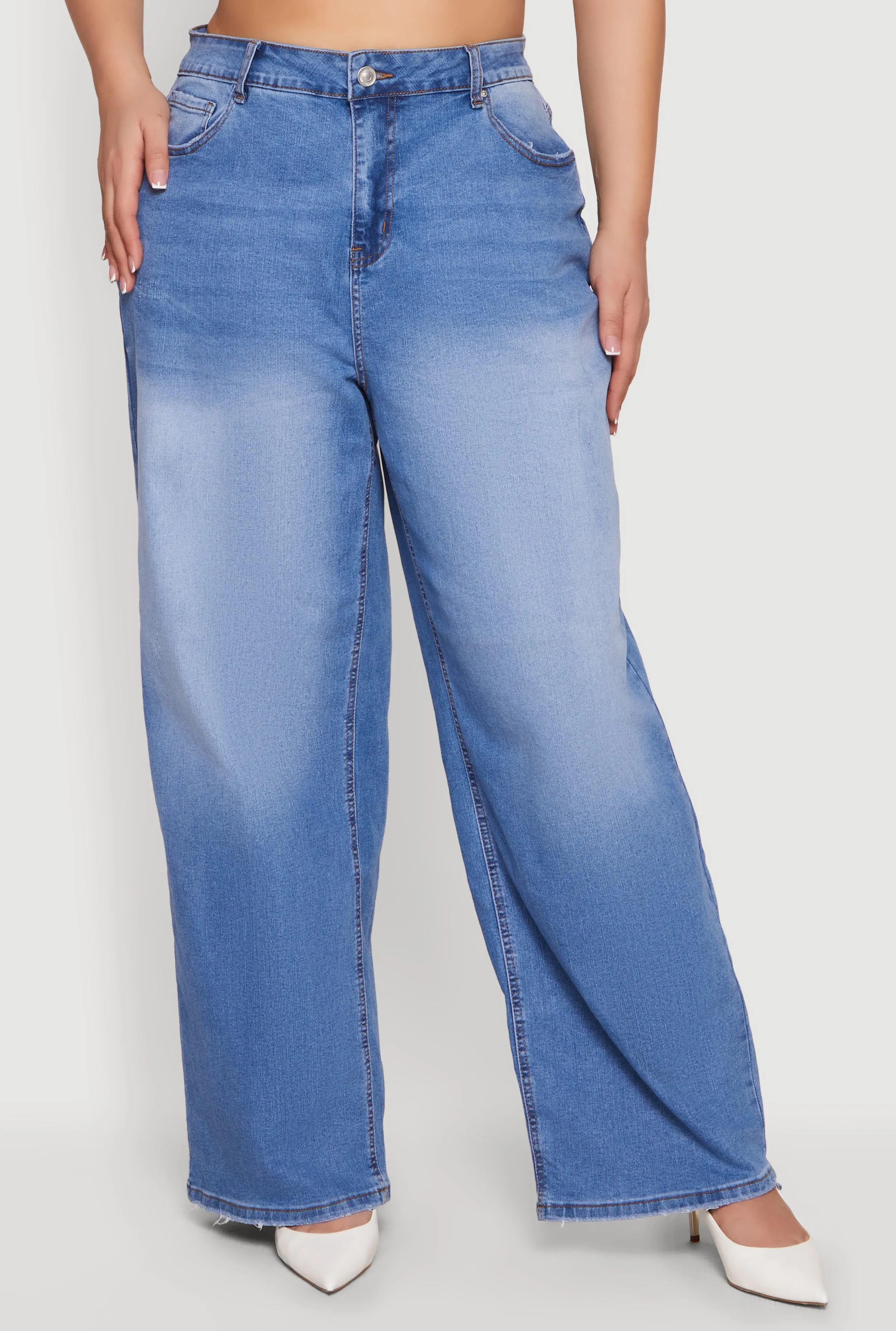 Plus Size WAX High Waisted Wide Leg Jeans sold by Rainbow product image thumbnail 3