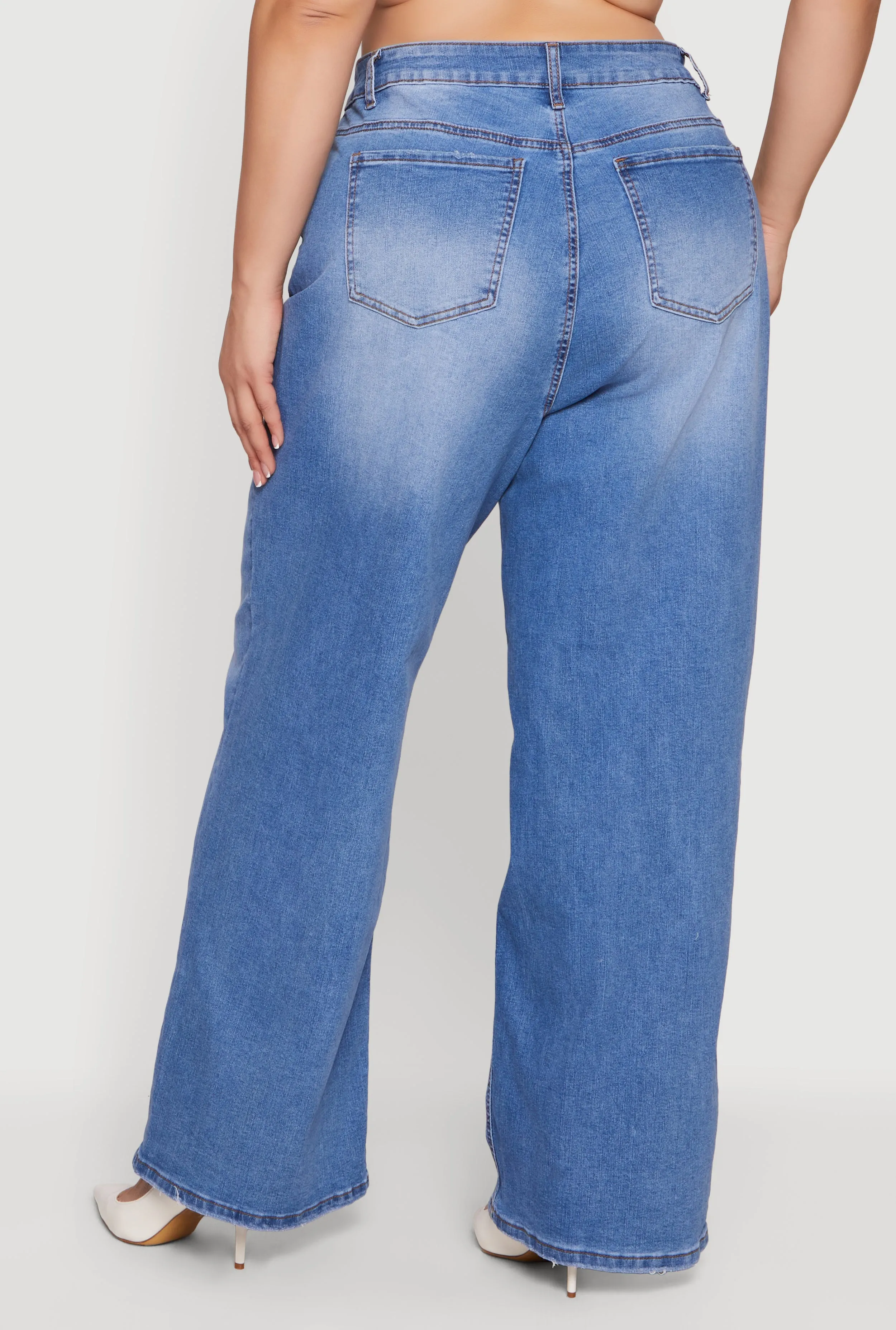 Plus Size WAX High Waisted Wide Leg Jeans sold by Rainbow product image thumbnail 5