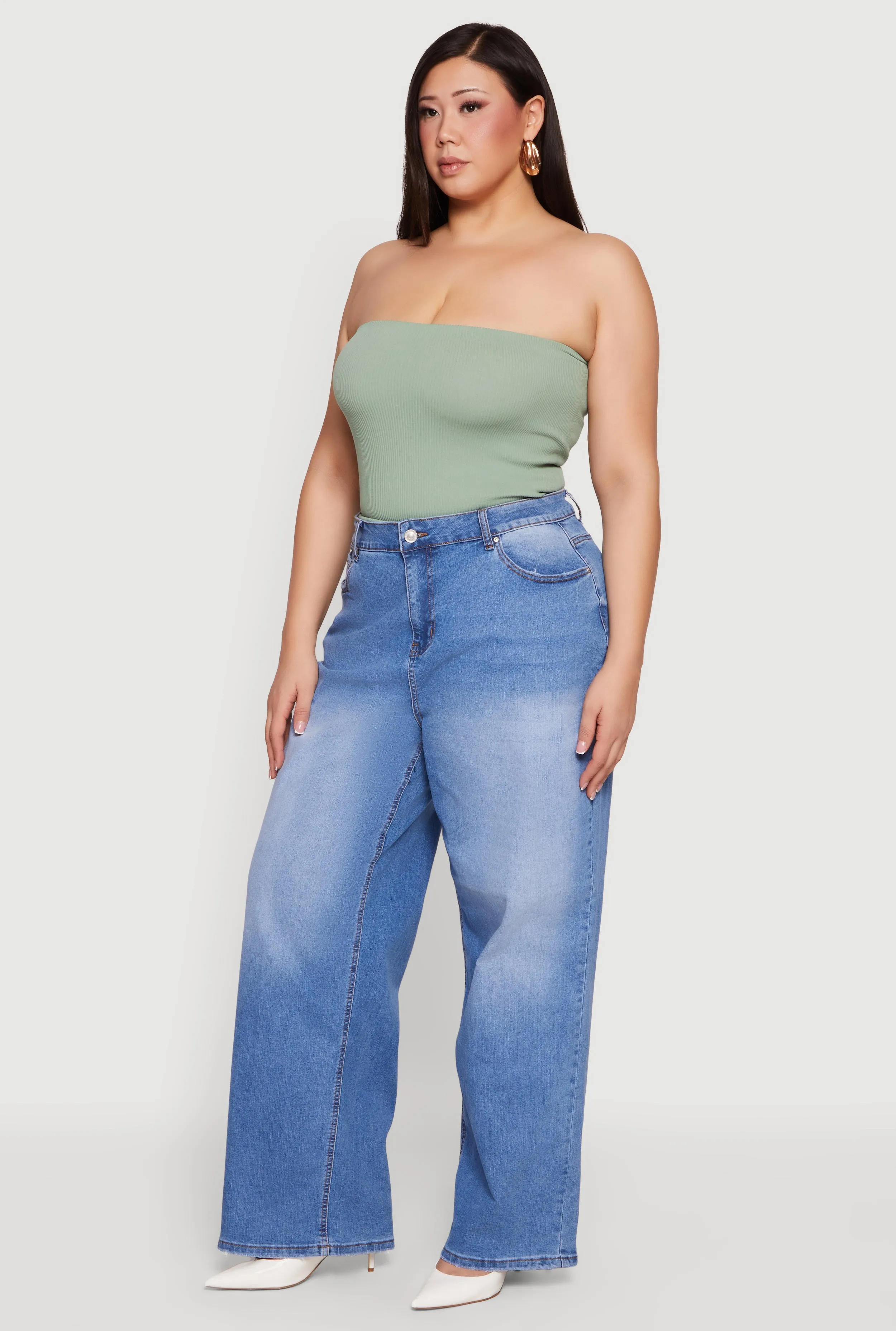 Plus Size WAX High Waisted Wide Leg Jeans sold by Rainbow product image thumbnail 2