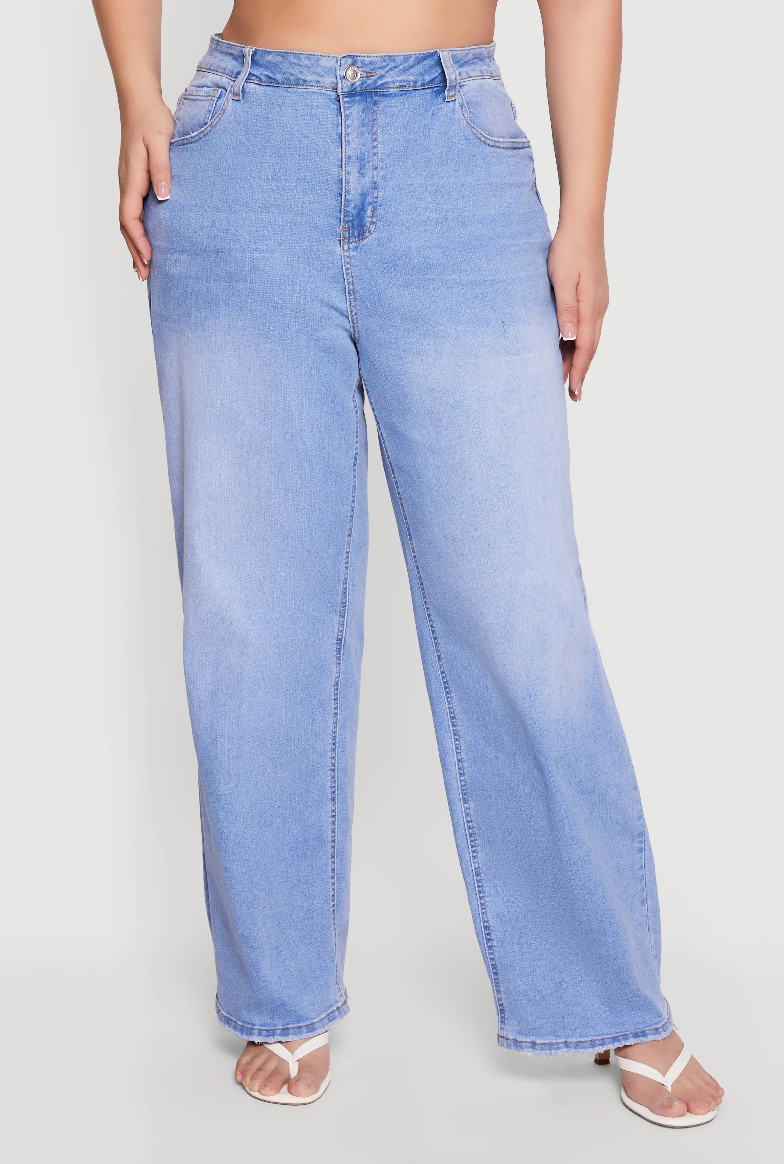 Plus Size WAX High Waisted Wide Leg Jeans sold by Rainbow product image thumbnail 3