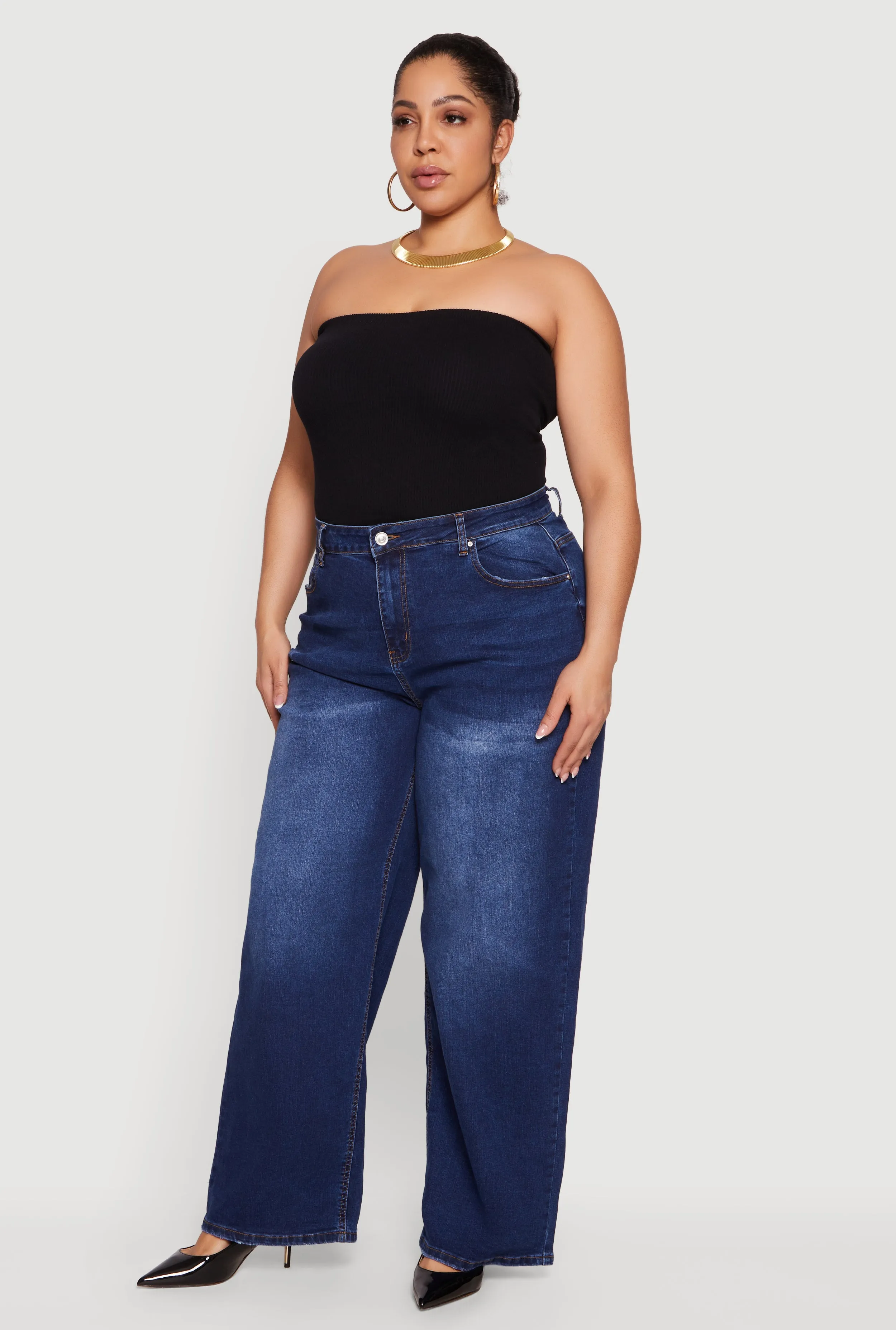 Plus Size WAX High Waisted Wide Leg Jeans sold by Rainbow product image thumbnail 2