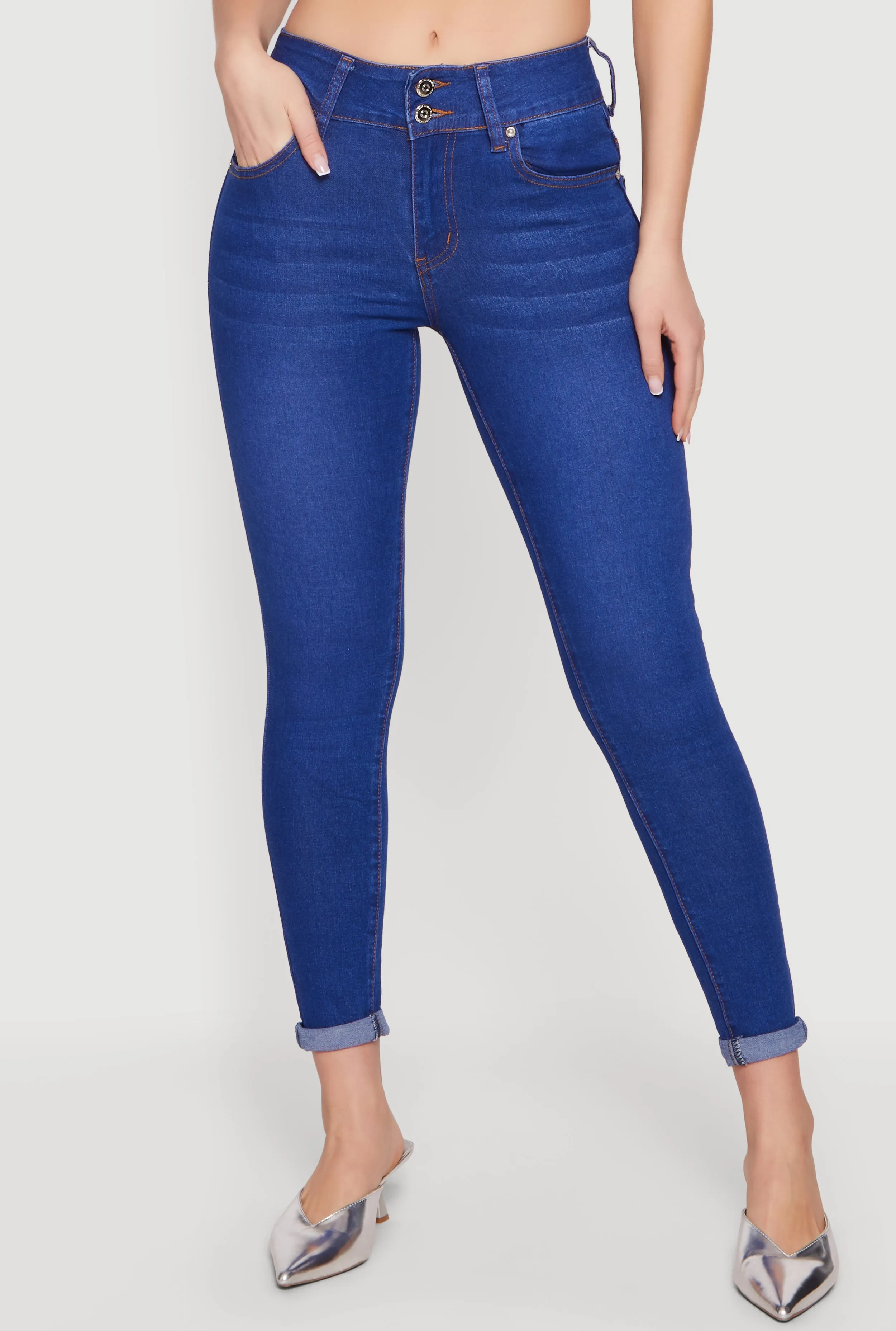 Two Button Rolled Cuff Skinny Jeans sold by Rainbow product image thumbnail 3