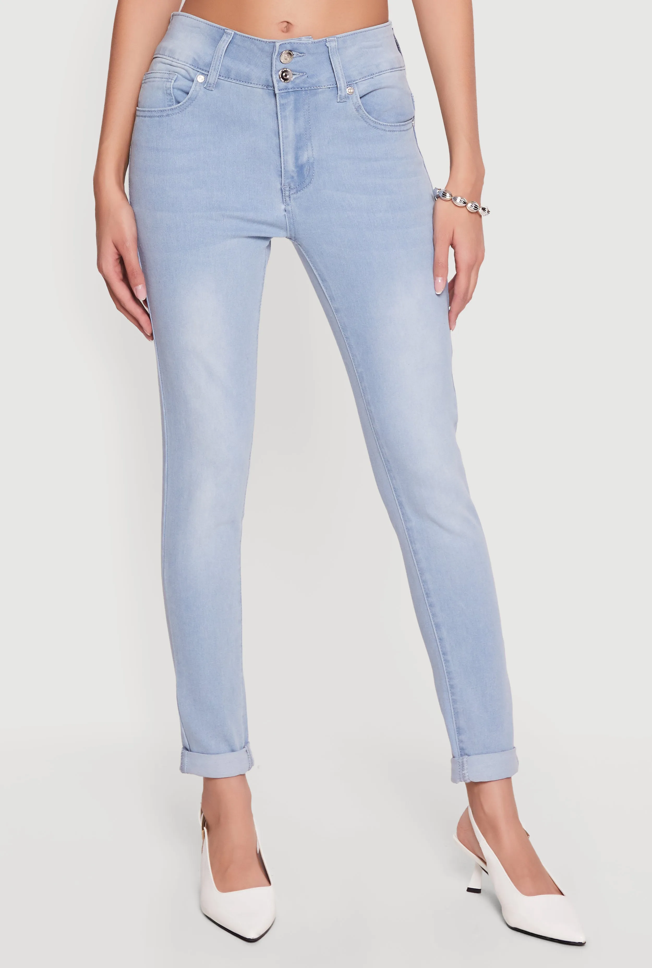 Two Button Rolled Cuff Skinny Jeans sold by Rainbow product image thumbnail 3