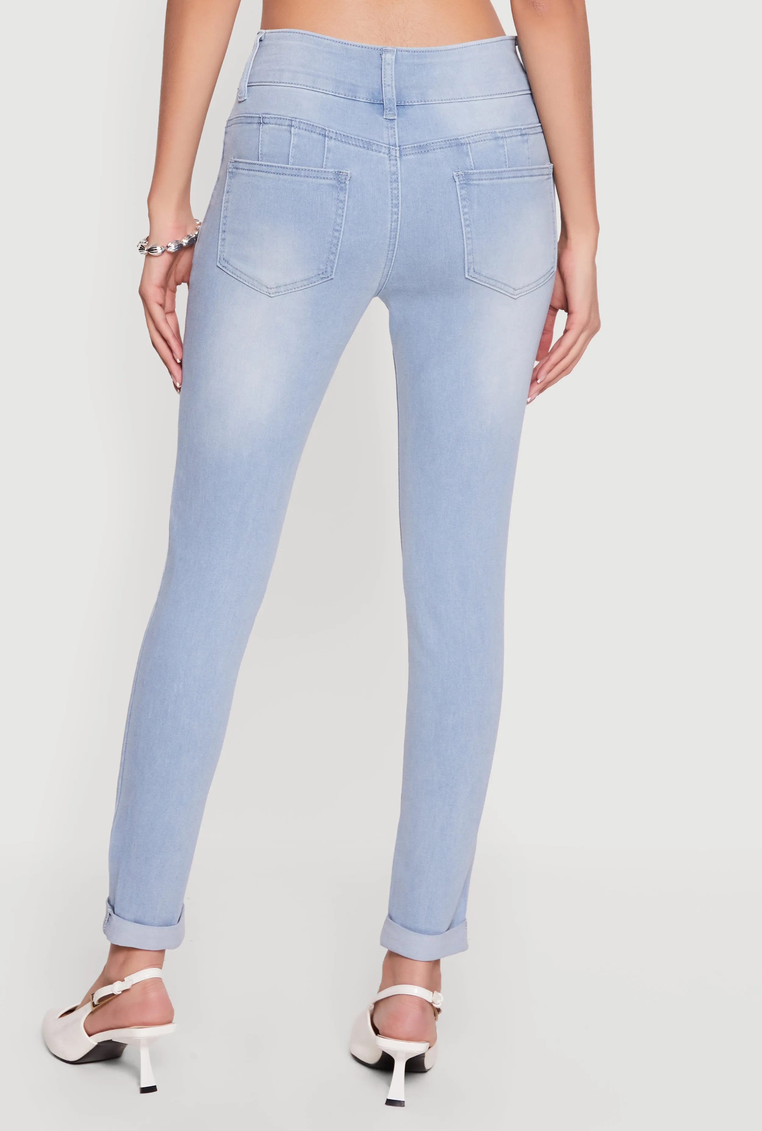 Two Button Rolled Cuff Skinny Jeans sold by Rainbow product image thumbnail 5