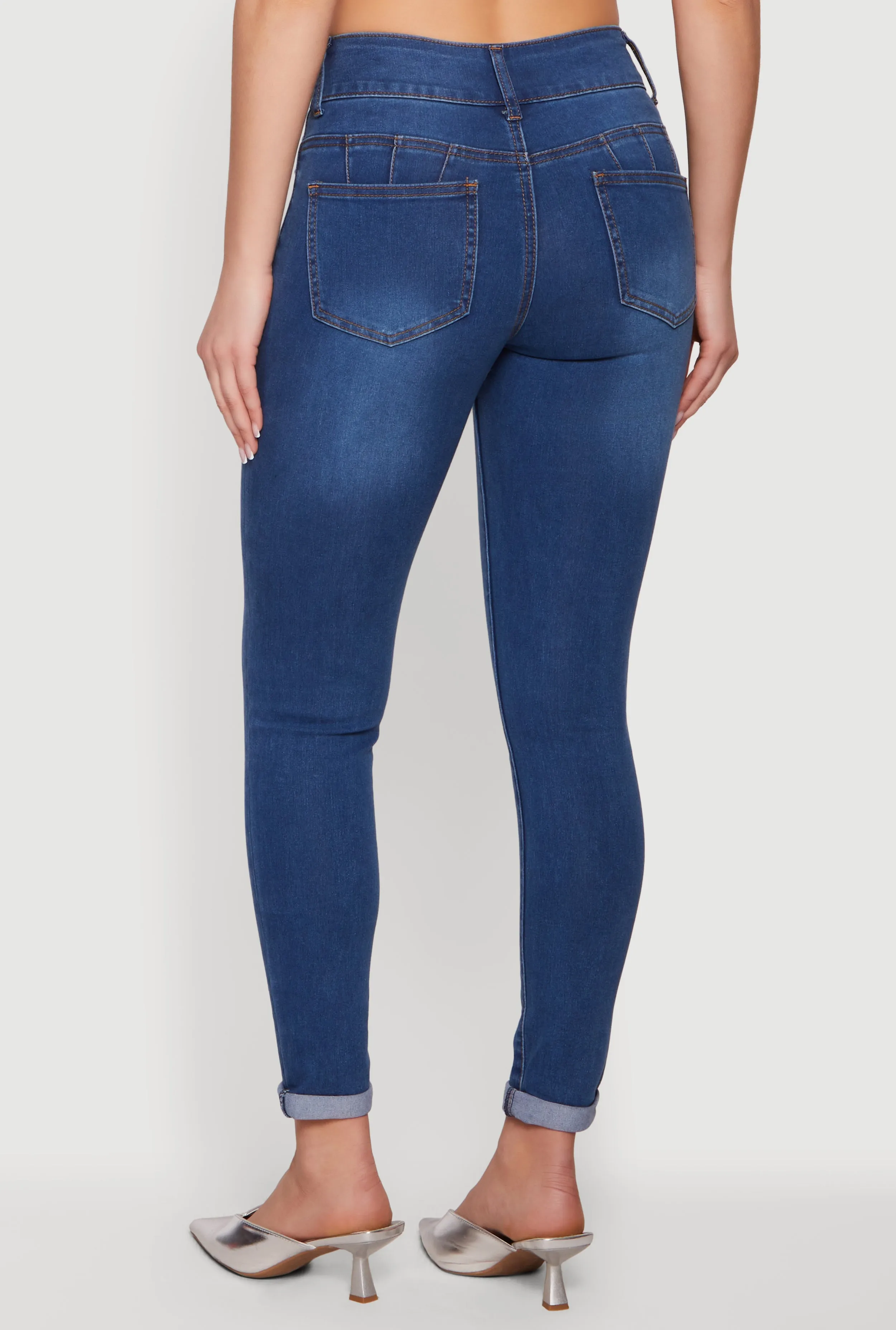 Two Button Rolled Cuff Skinny Jeans sold by Rainbow product image thumbnail 5