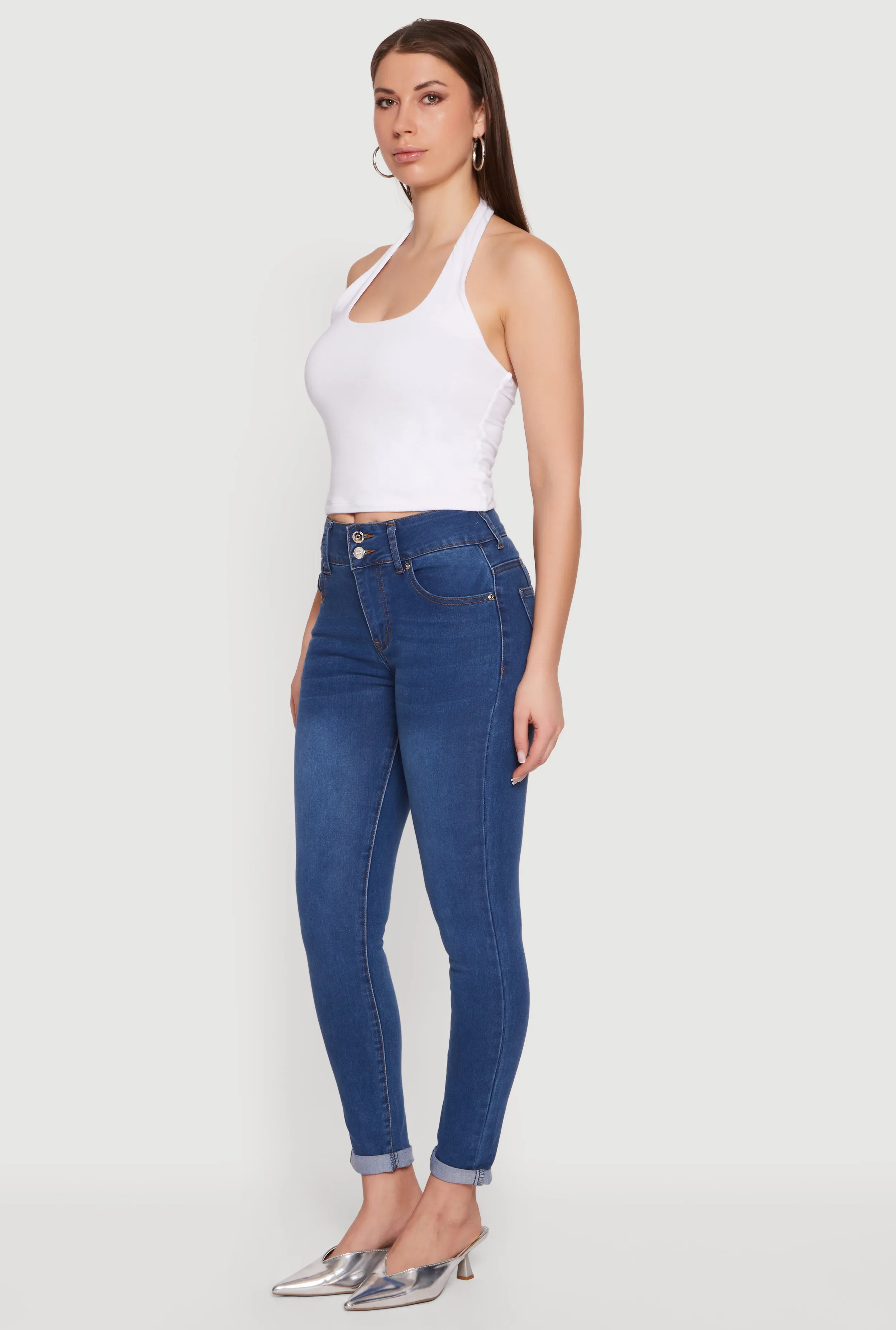 Two Button Rolled Cuff Skinny Jeans sold by Rainbow product image thumbnail 2