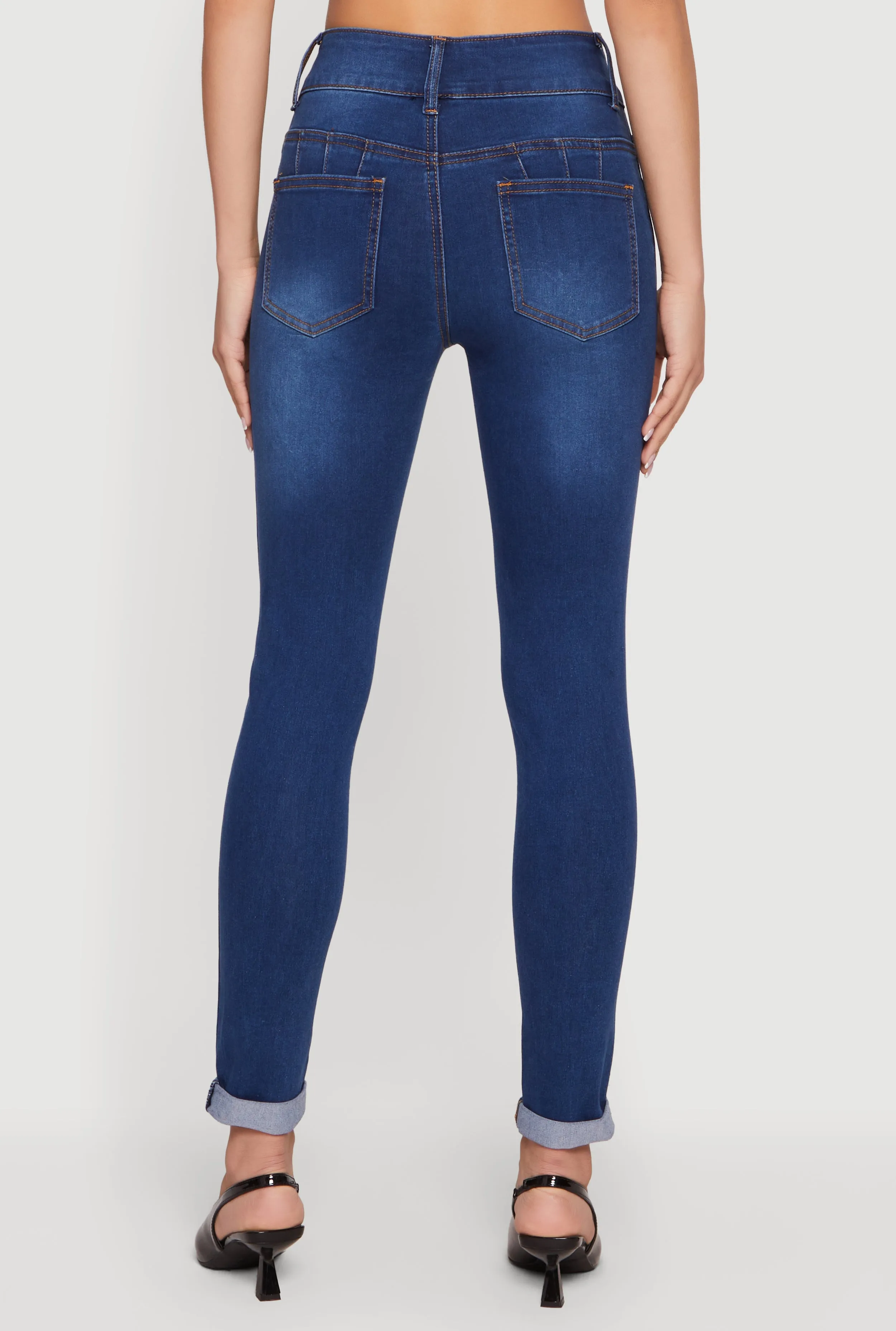 Two Button Rolled Cuff Skinny Jeans sold by Rainbow product image thumbnail 5