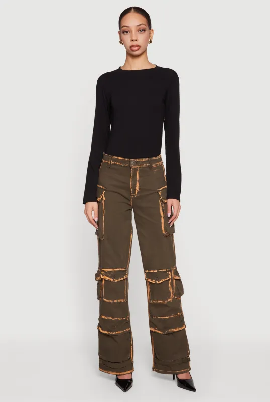 Twill Multi Pocket Cargo Pants made by Rainbow