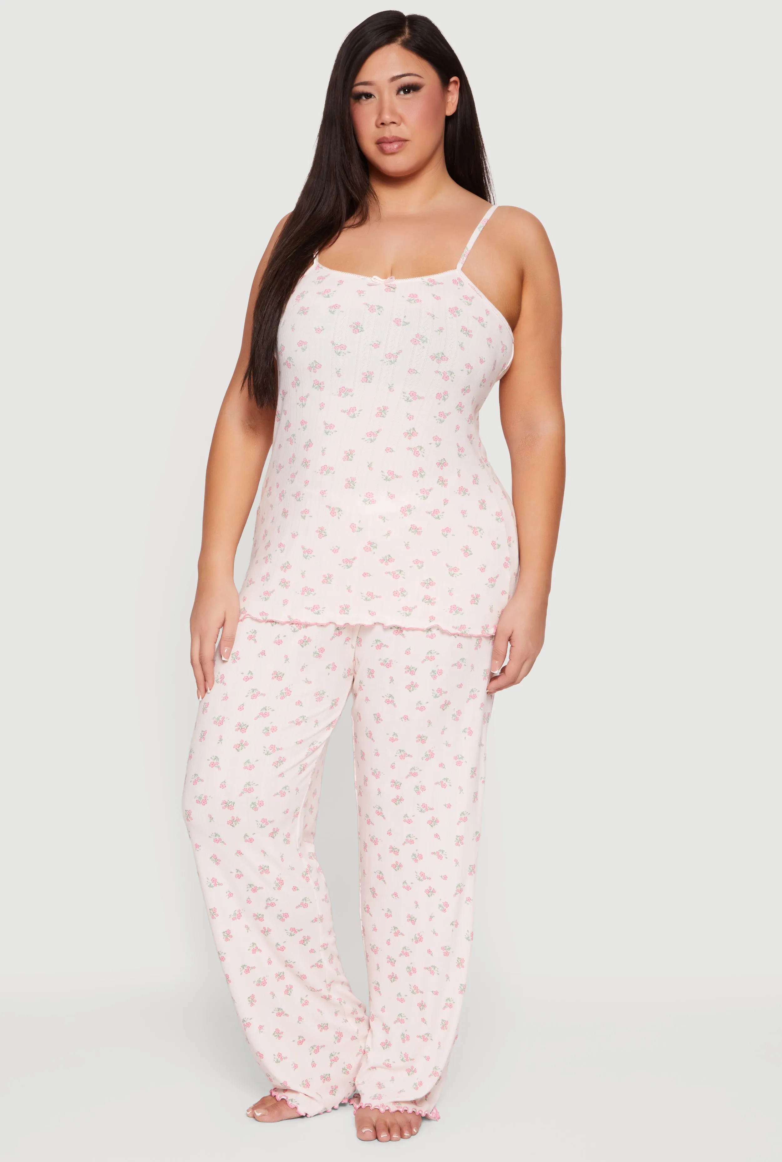 Plus Size Floral Pajama Cami and Pants Set sold by Rainbow product image thumbnail 4