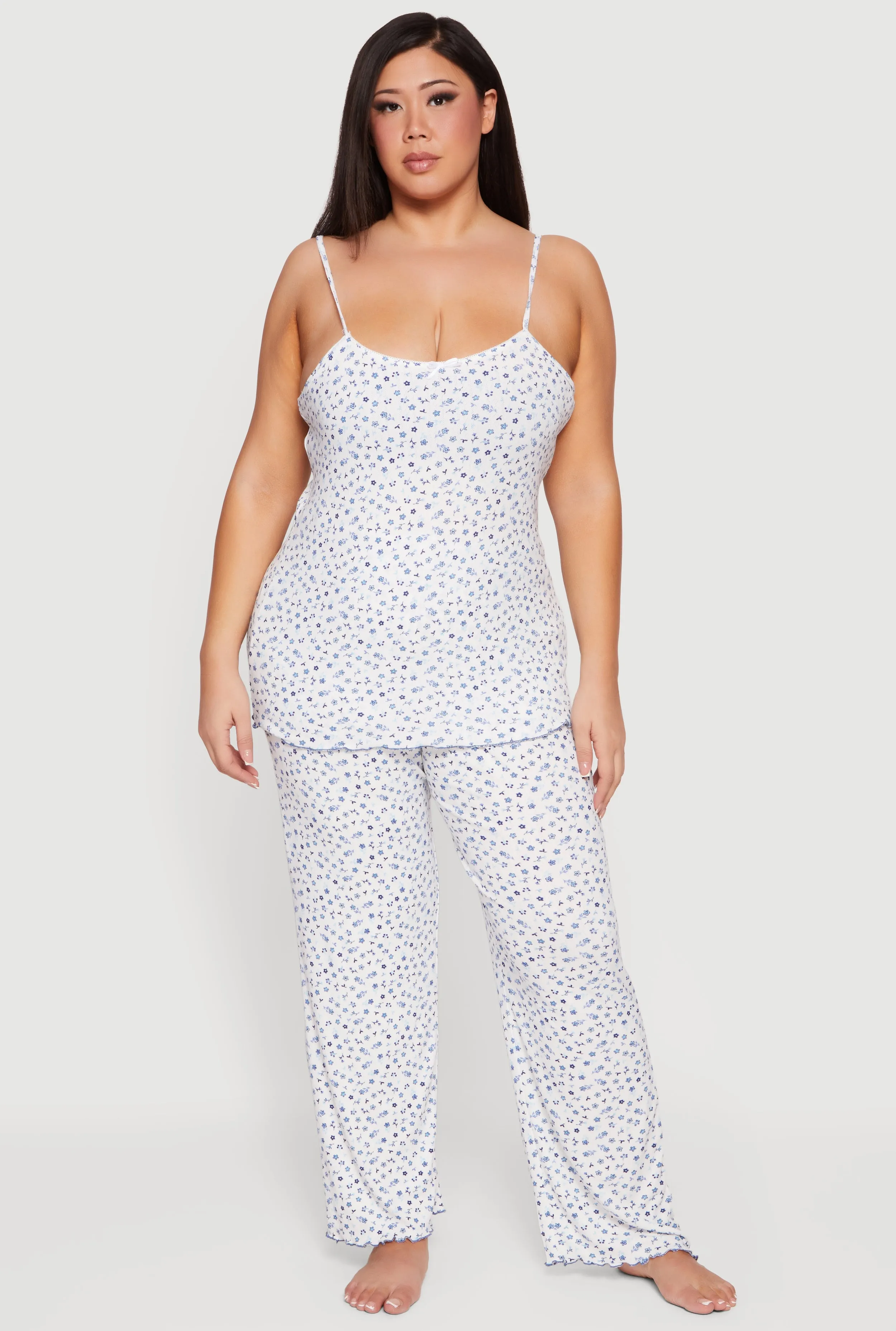 Plus Size Floral Pajama Cami and Pants Set sold by Rainbow product image thumbnail 3