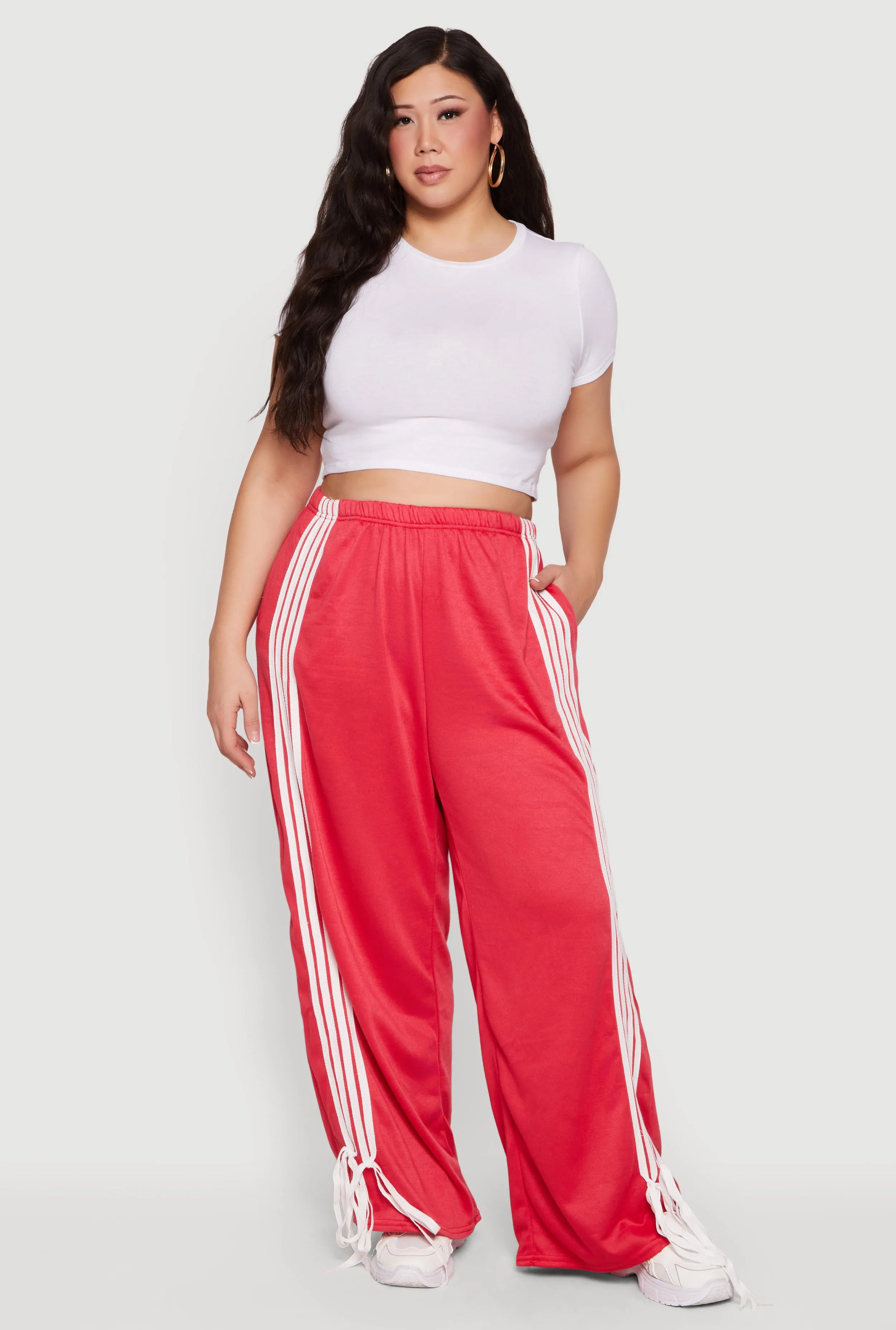 Plus Size Side Striped Wide Leg Sweatpants sold by Rainbow product image thumbnail 2