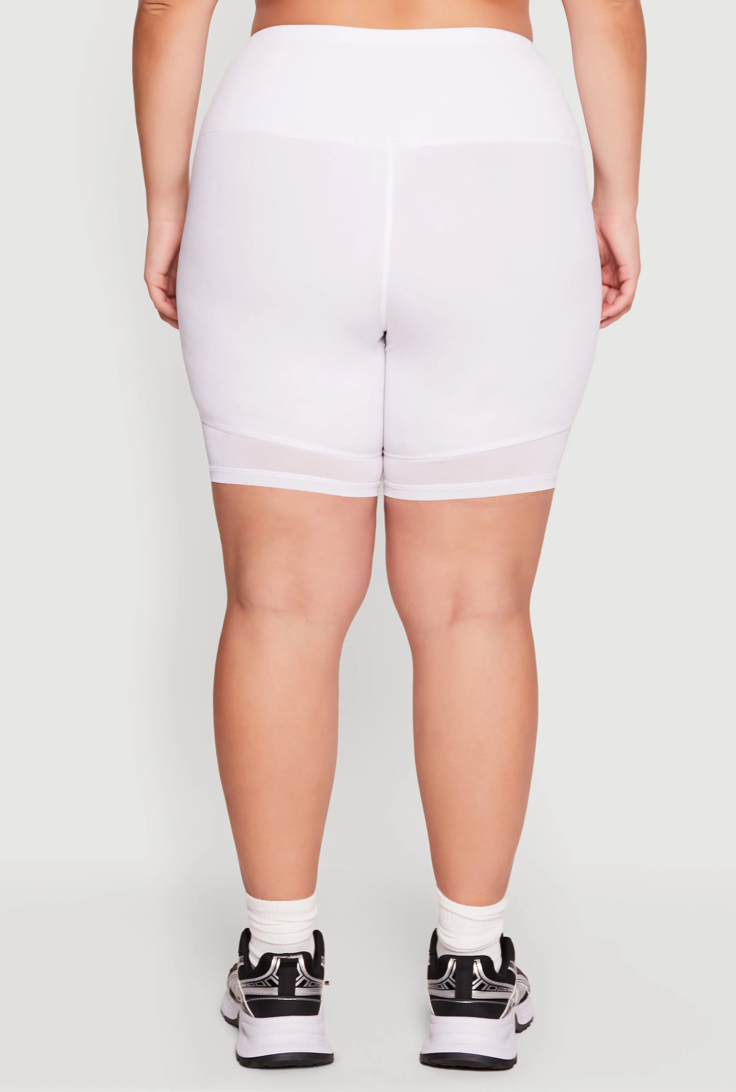 Plus Size High Waisted Mesh Insert Bike Shorts sold by Rainbow product image thumbnail 5