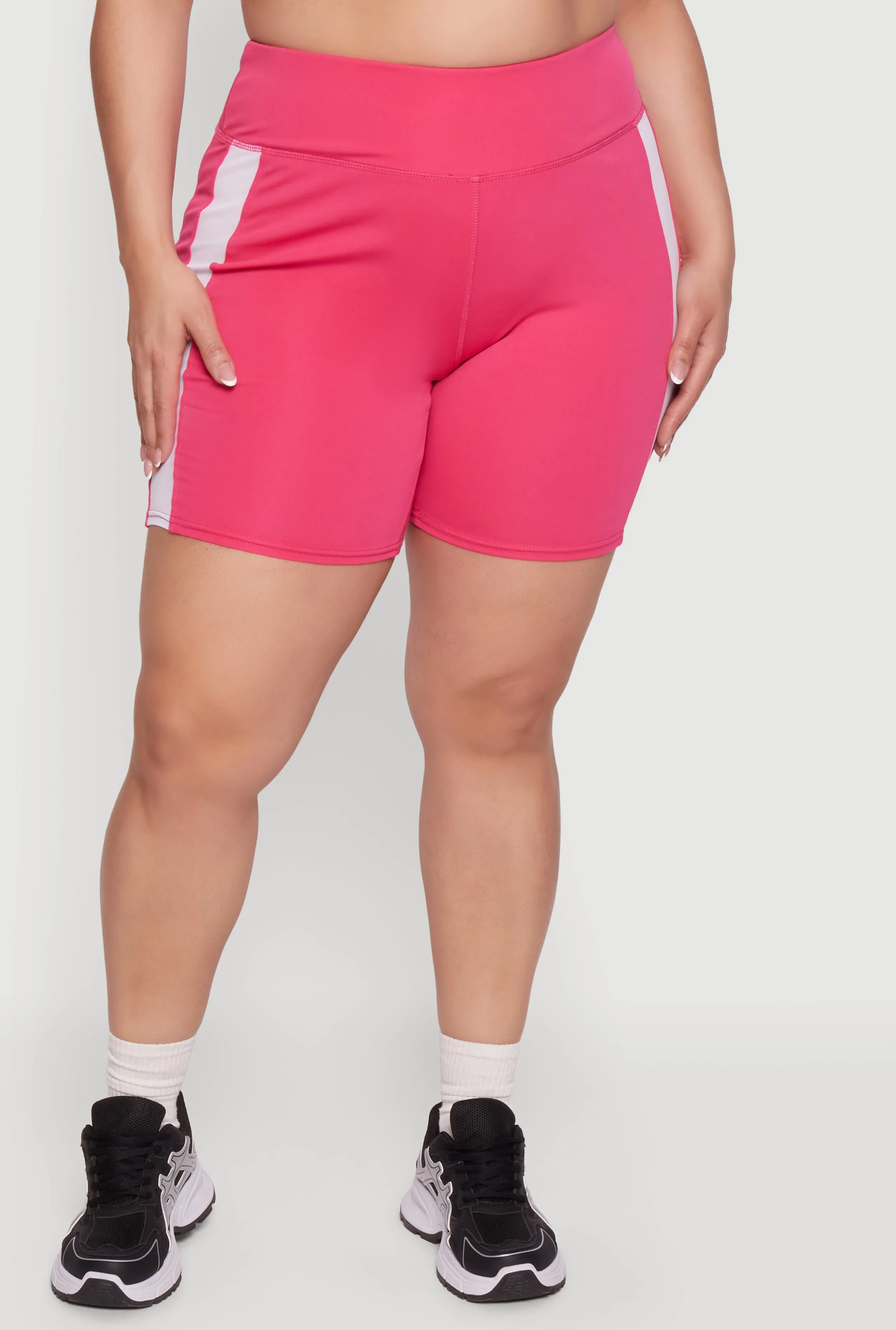 Plus Size Mesh Side Striped Biker Shorts sold by Rainbow product image thumbnail 3