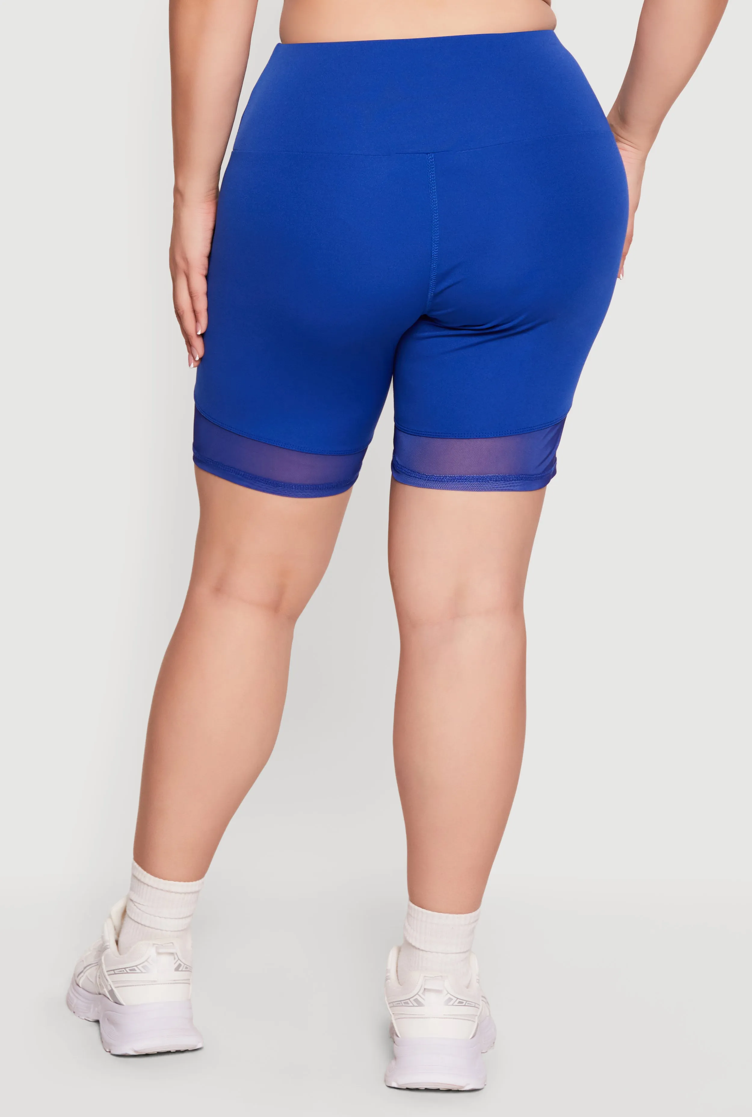 Plus Size High Waisted Mesh Insert Bike Shorts sold by Rainbow product image thumbnail 5