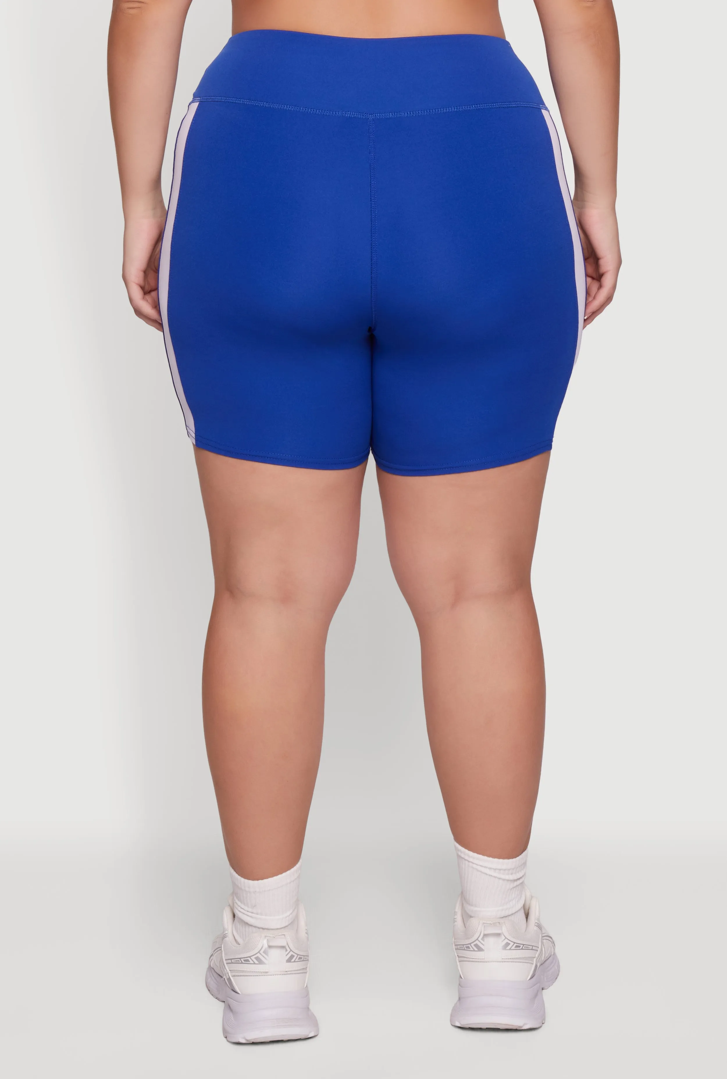 Plus Size Mesh Side Striped Biker Shorts sold by Rainbow product image thumbnail 5