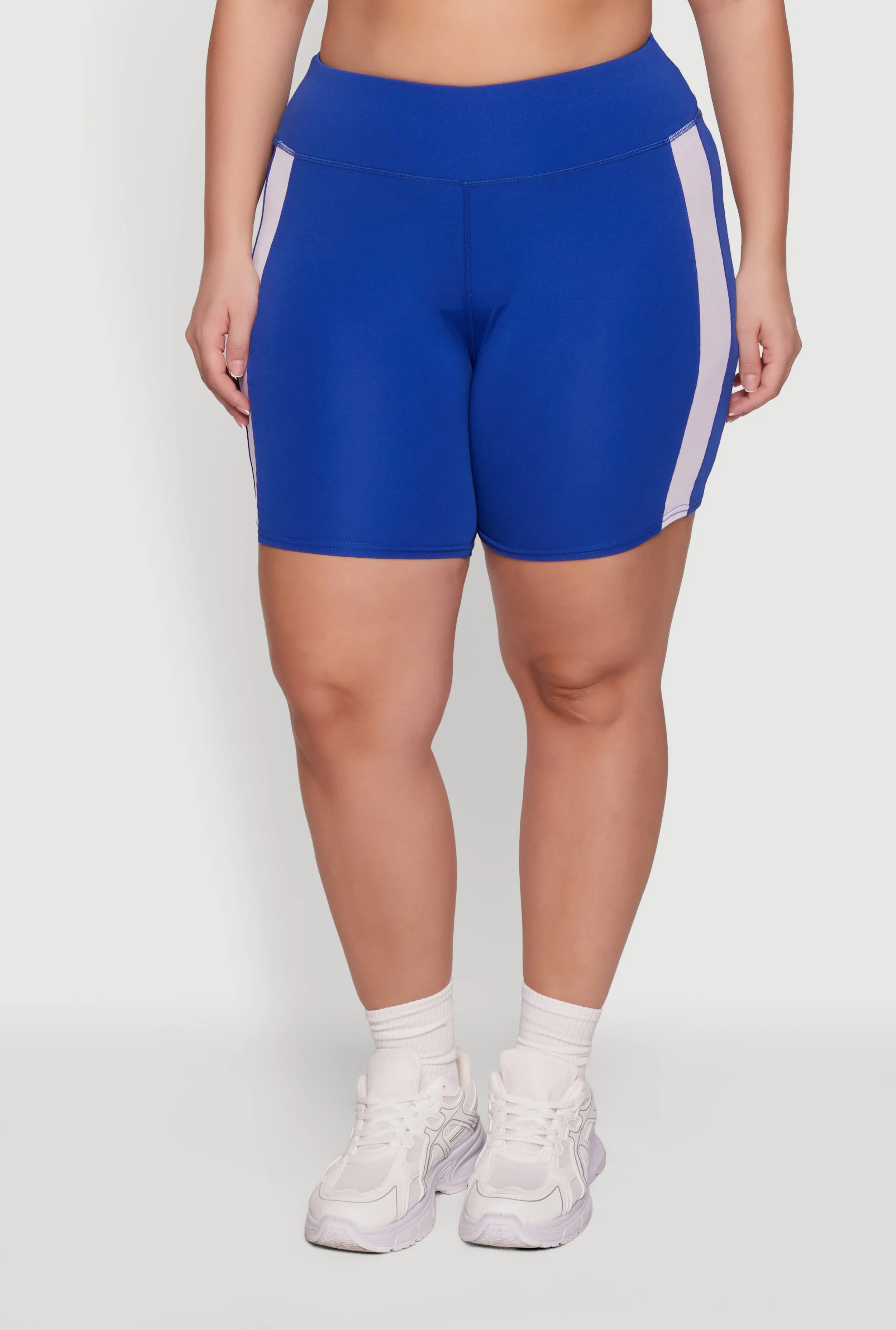 Plus Size Mesh Side Striped Biker Shorts sold by Rainbow product image thumbnail 3