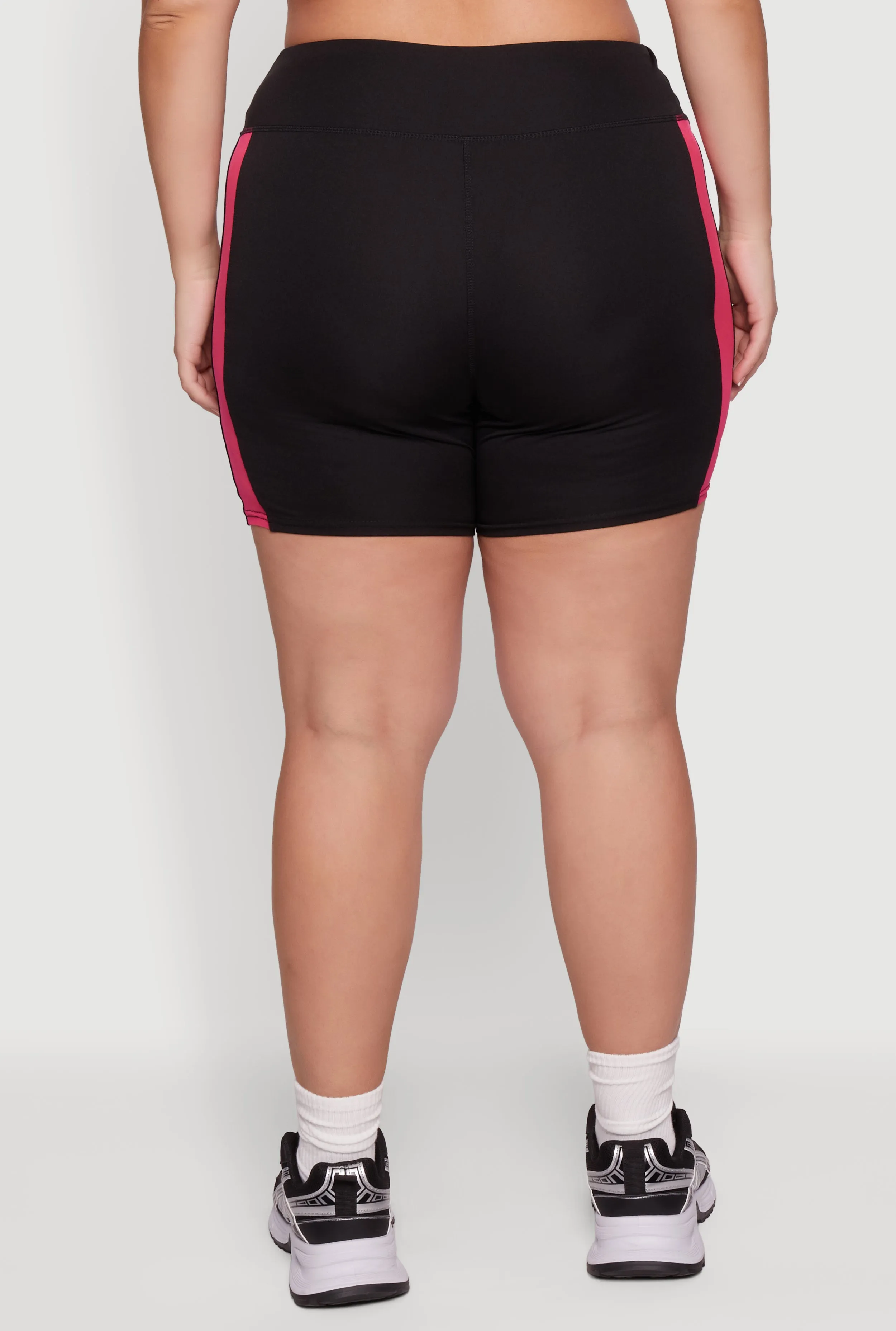 Plus Size Mesh Side Striped Biker Shorts sold by Rainbow product image thumbnail 5