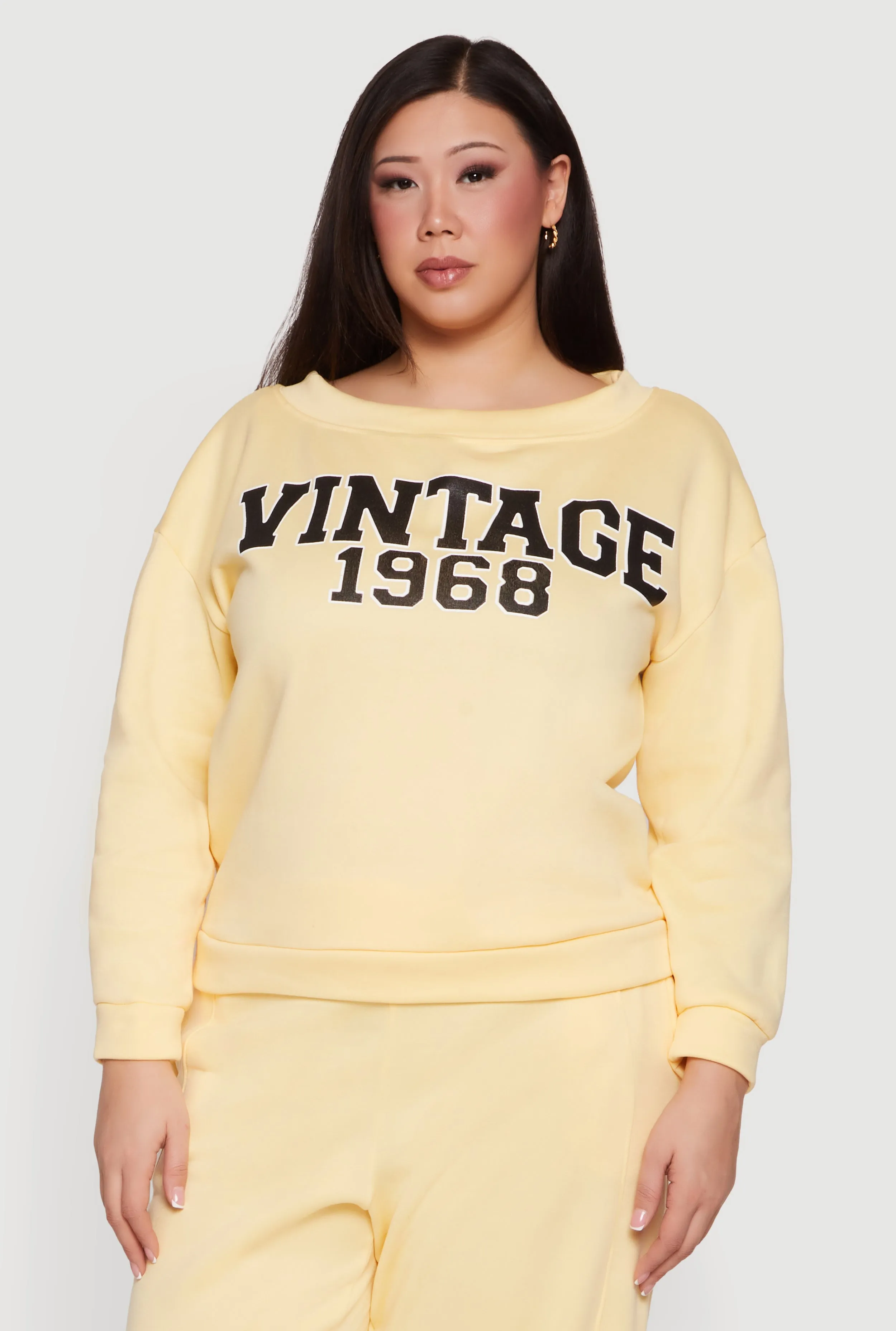 Plus Size Vintage 1968 Boat Neck Sweatshirt sold by Rainbow product image thumbnail 2