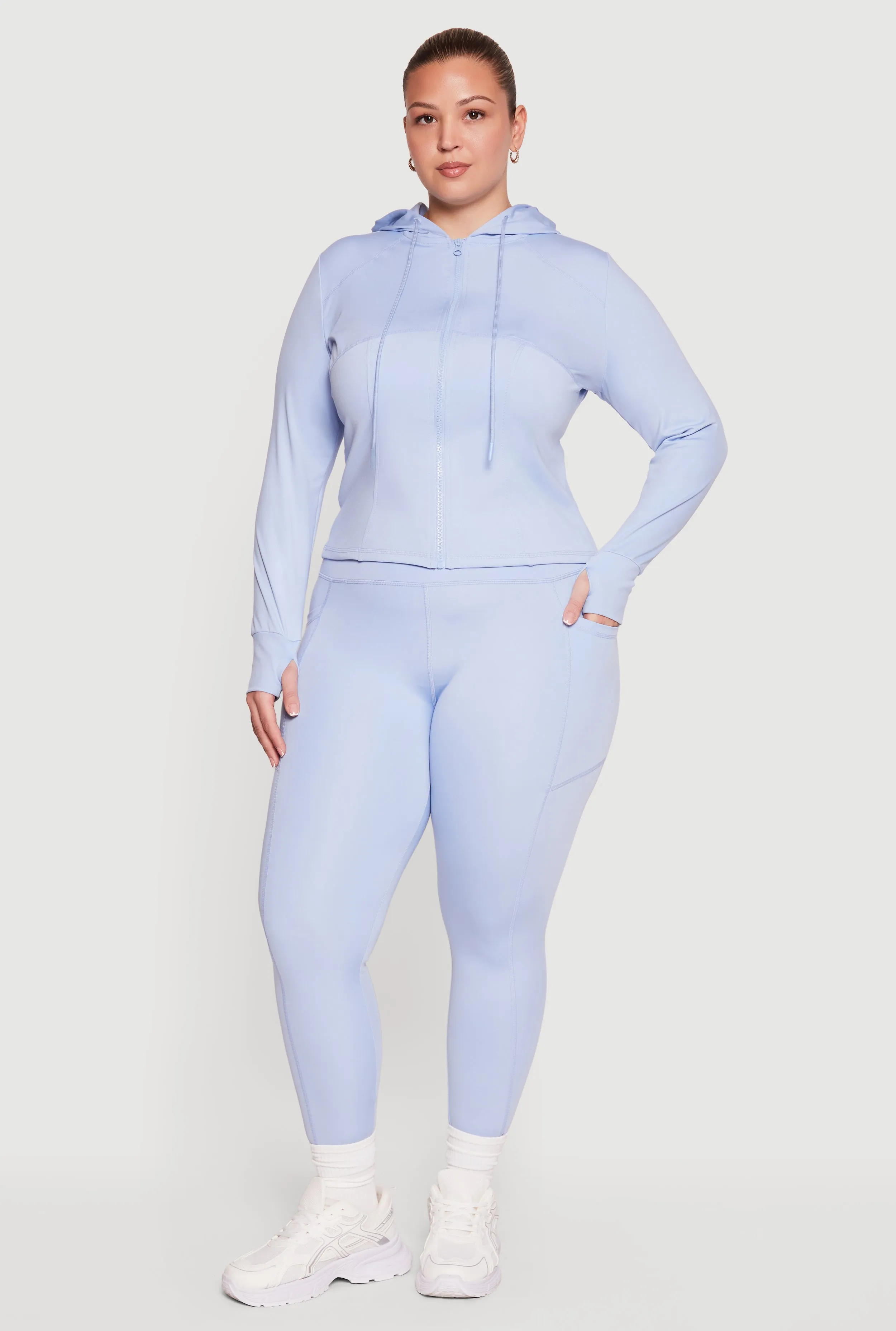 Plus Size High Waisted Cell Phone Pocket Detail Leggings sold by Rainbow product image thumbnail 4