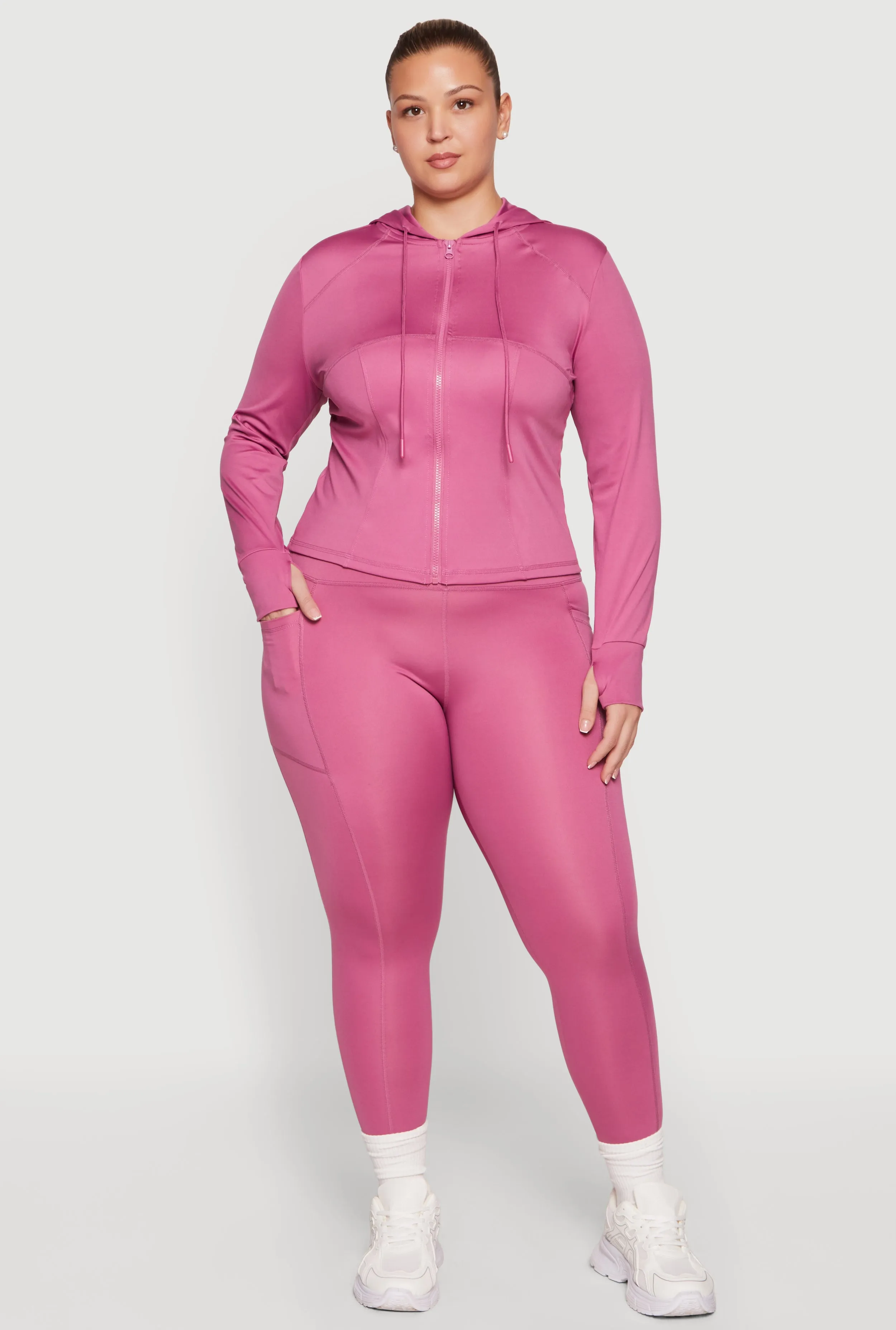 Plus Size High Waisted Cell Phone Pocket Detail Leggings sold by Rainbow