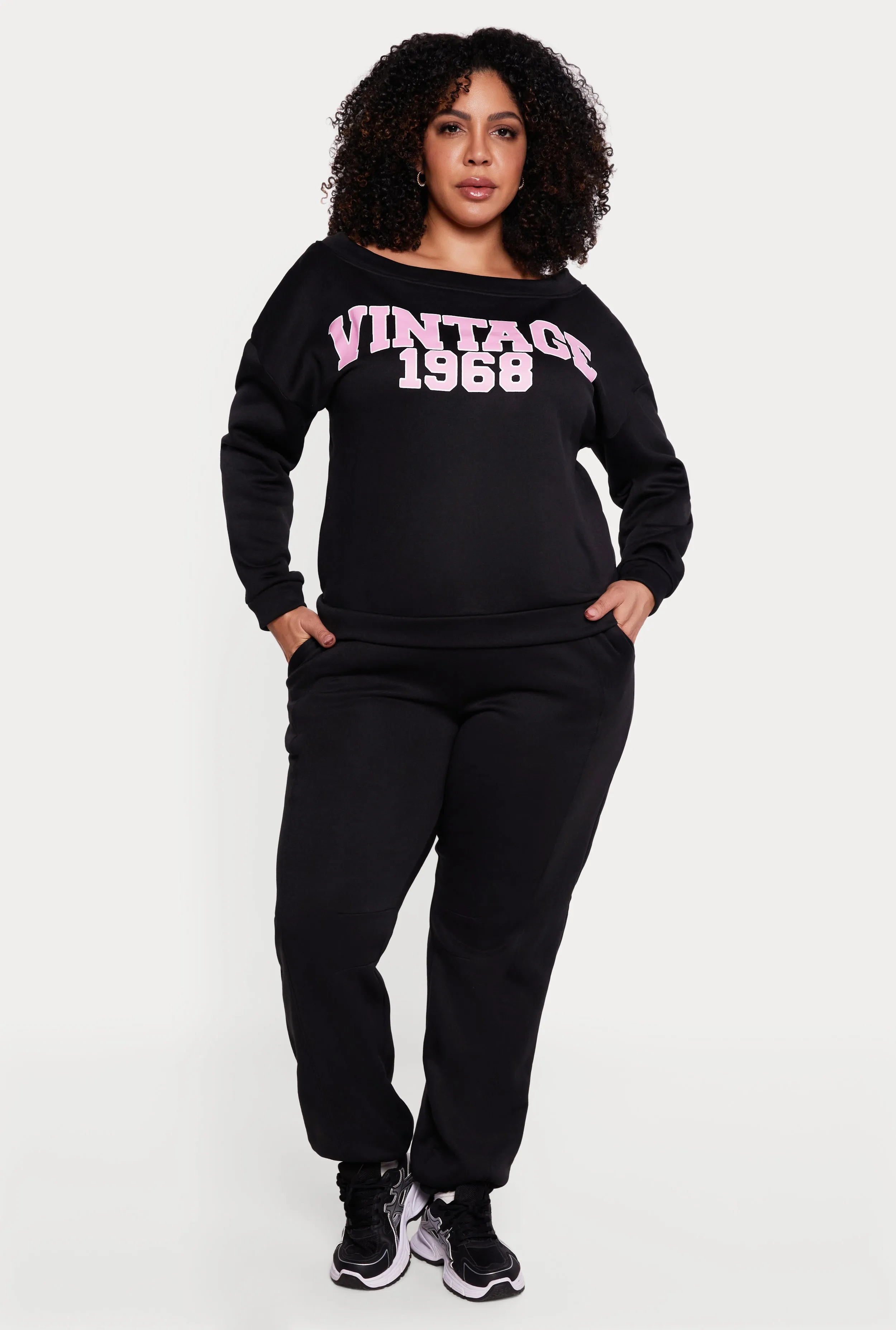 Plus Size Vintage 1968 Boat Neck Sweatshirt sold by Rainbow product image thumbnail 2