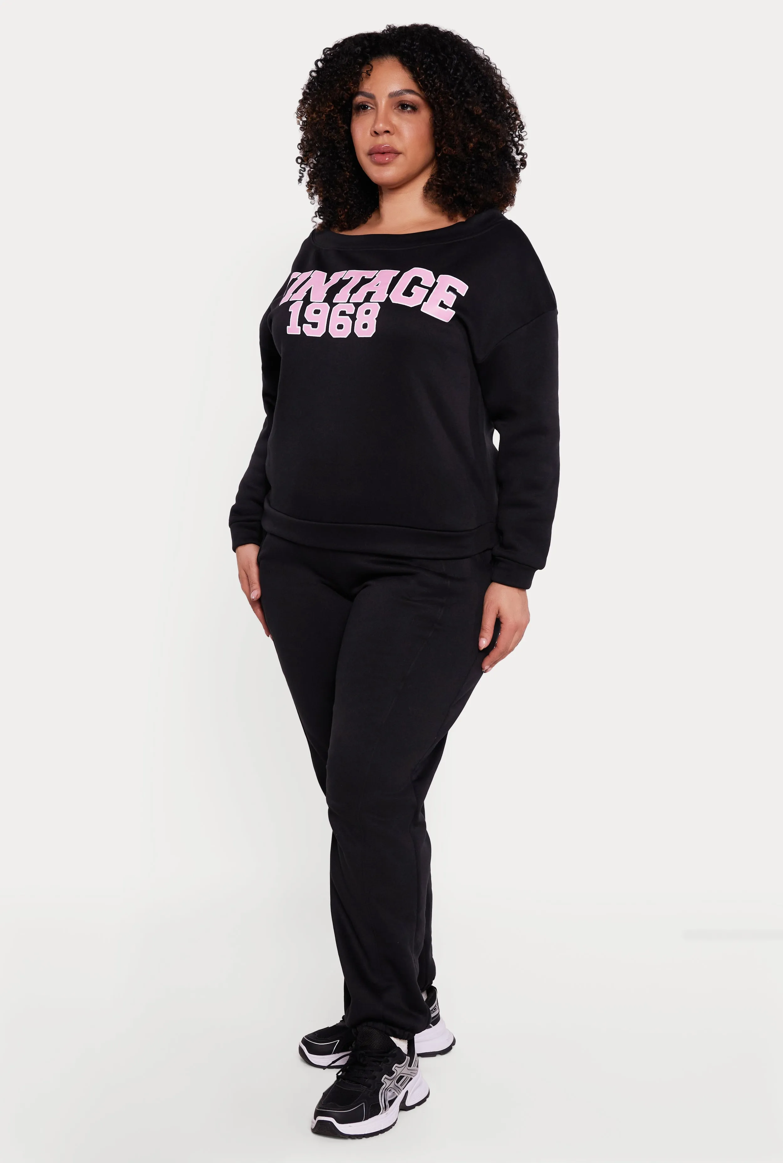 Plus Size Vintage 1968 Boat Neck Sweatshirt sold by Rainbow product image thumbnail 3