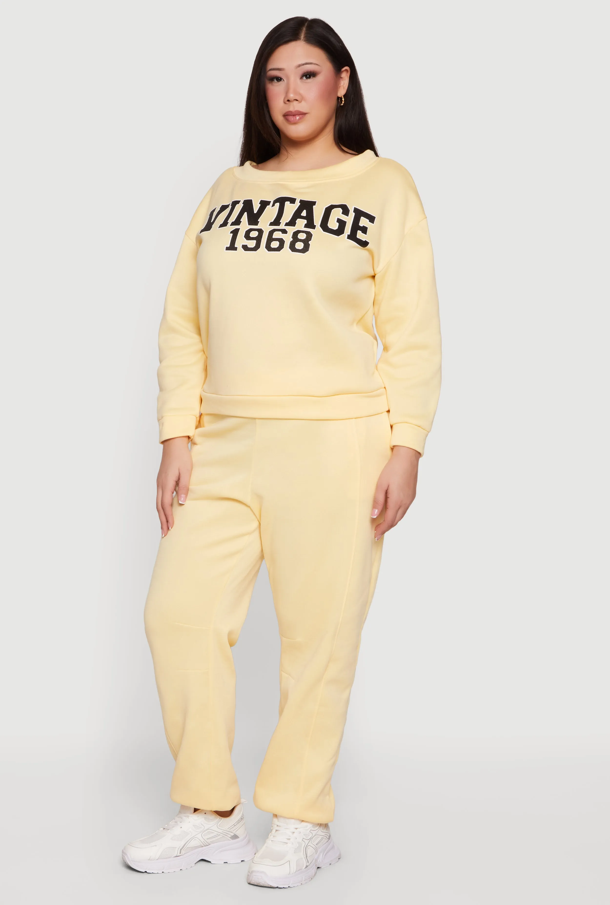 Plus Size High Waisted Pocket Fleece Sweatpants sold by Rainbow product image thumbnail 2