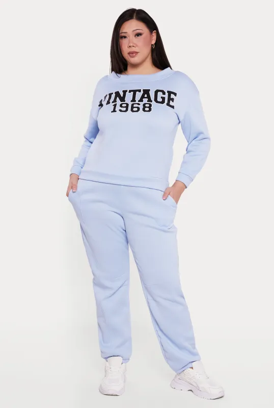 Plus Size High Waisted Pocket Fleece Sweatpants sold by Rainbow