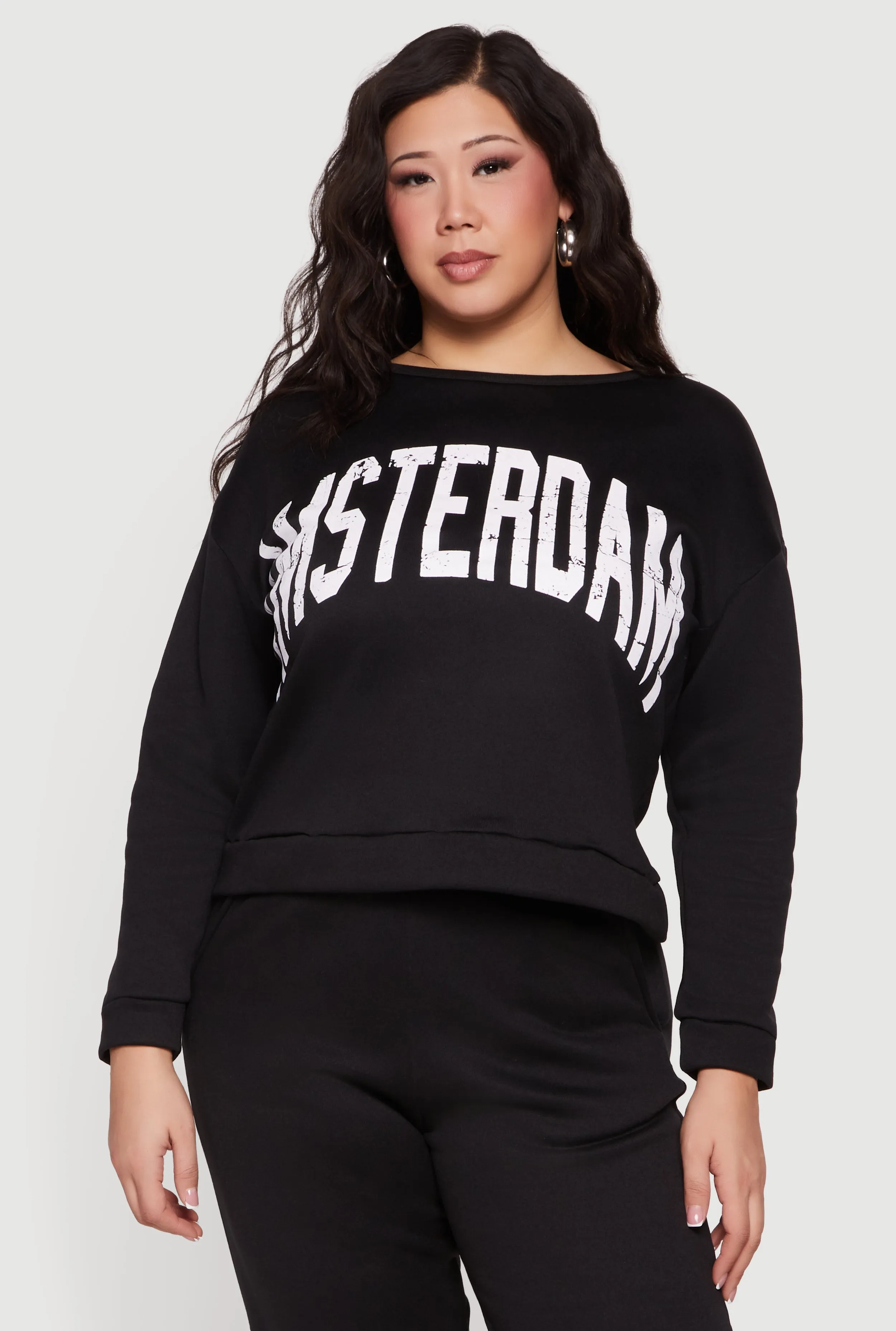 Plus Size City Graphic Fleece Pullover Sweatshirt sold by Rainbow