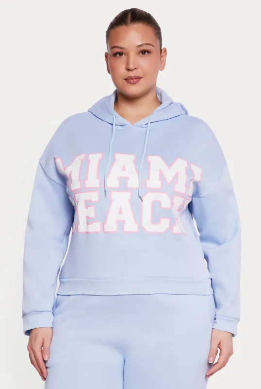 Plus Size Miami Beach Hoodie made by Rainbow