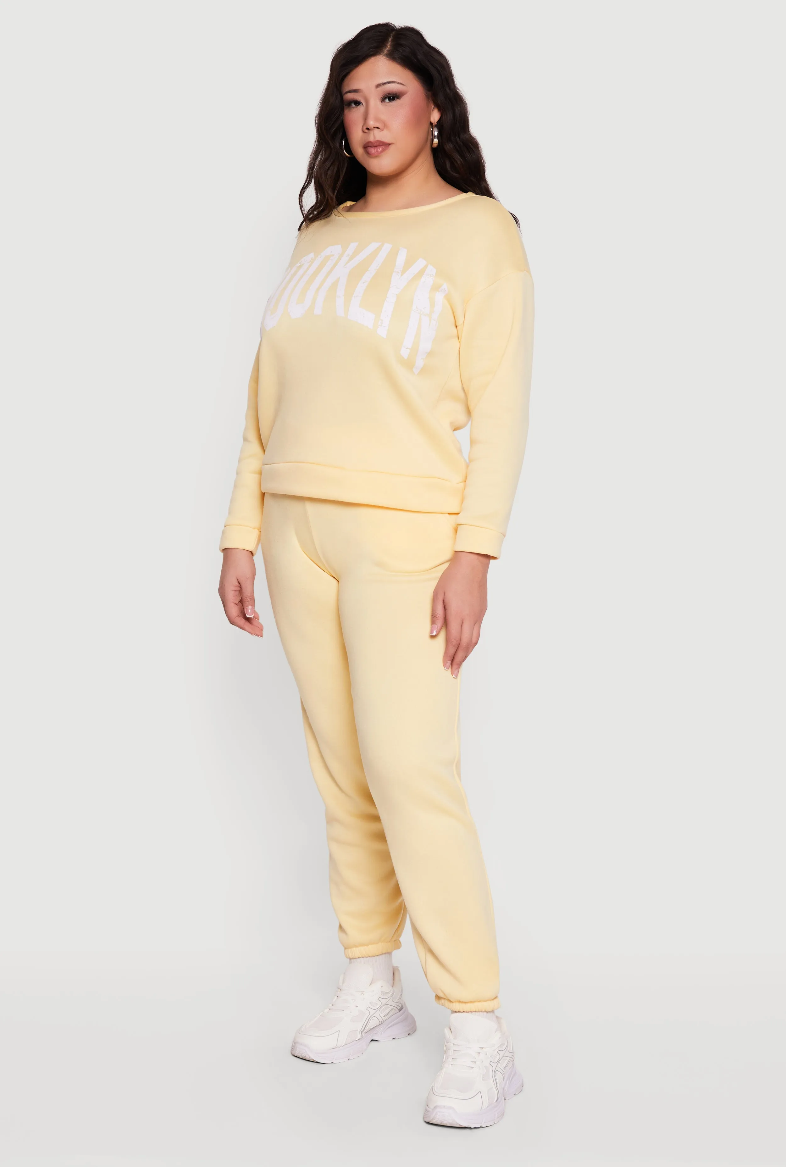 Plus Size High Waisted Fleece Sweatpants with Pockets sold by Rainbow product image thumbnail 2