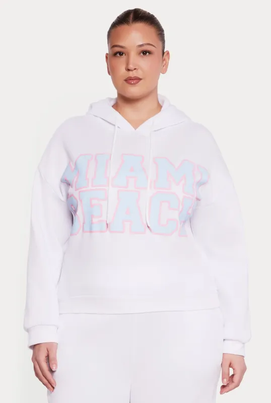 Plus Size Miami Beach Hoodie made by Rainbow