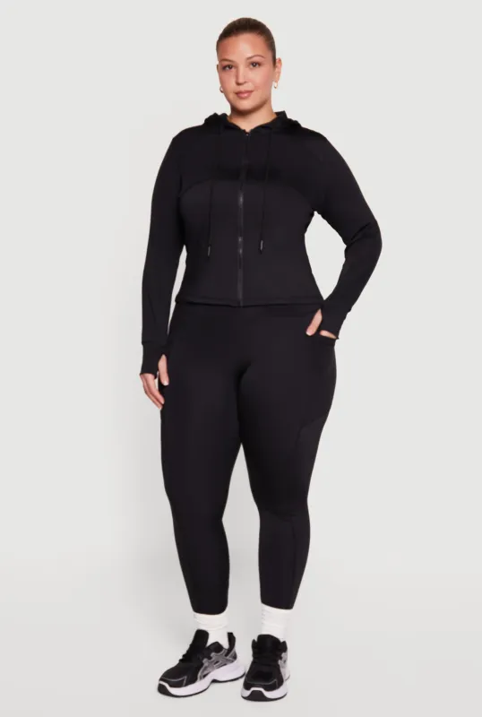 Plus Size High Waisted Cell Phone Pocket Detail Leggings made by Rainbow