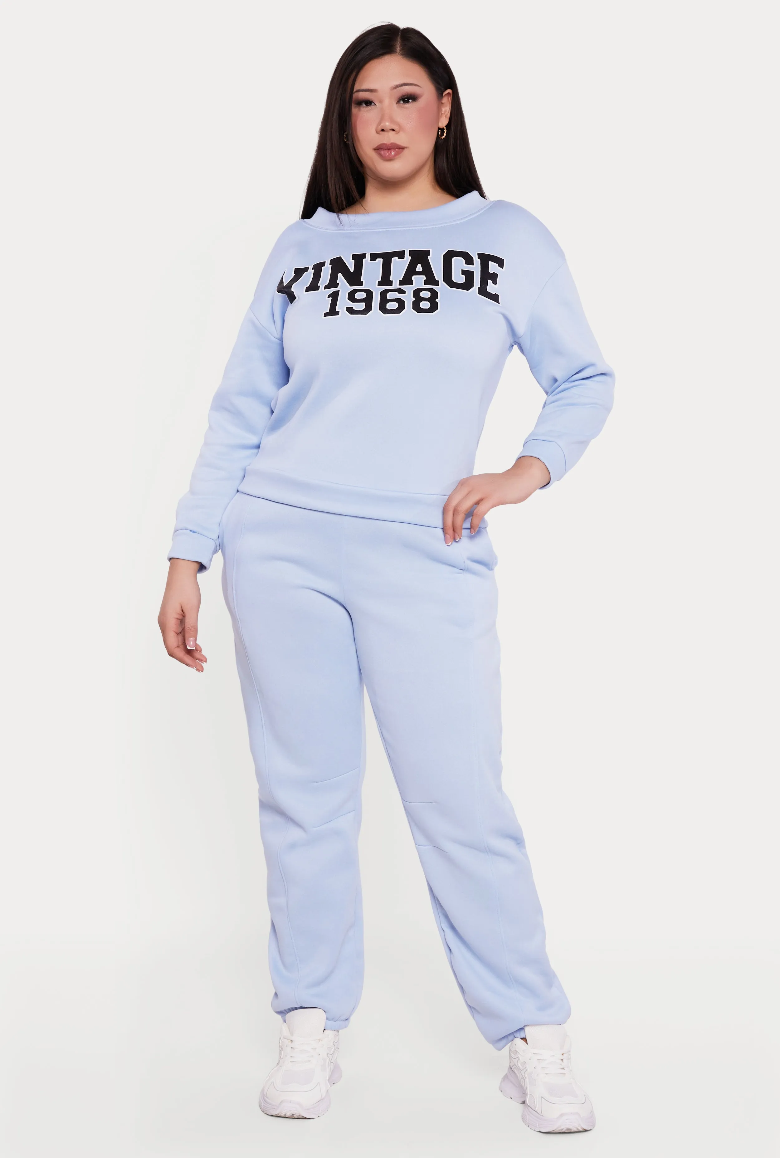 Plus Size Vintage 1968 Boat Neck Sweatshirt sold by Rainbow product image thumbnail 2