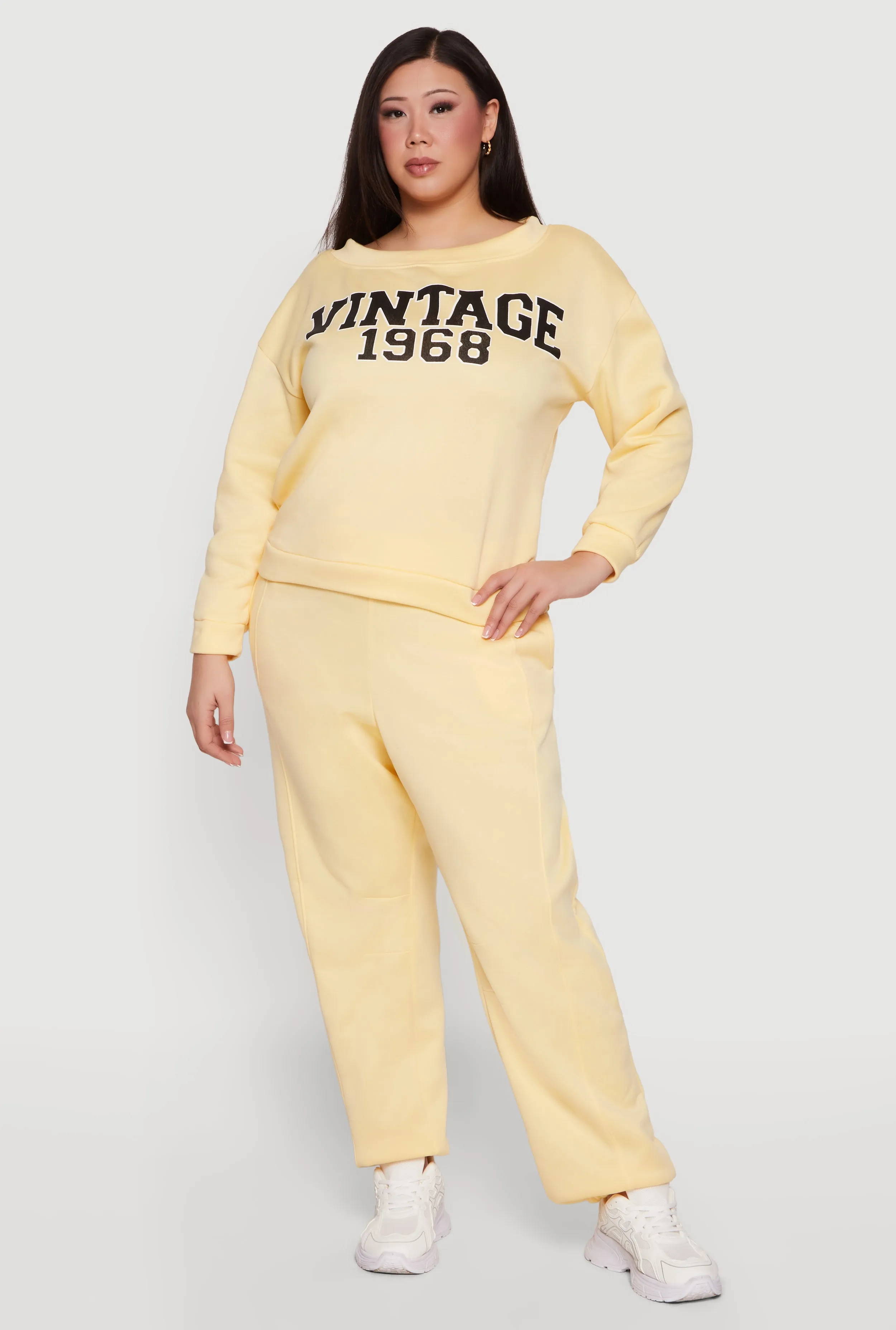 Plus Size Vintage 1968 Boat Neck Sweatshirt sold by Rainbow product image thumbnail 2