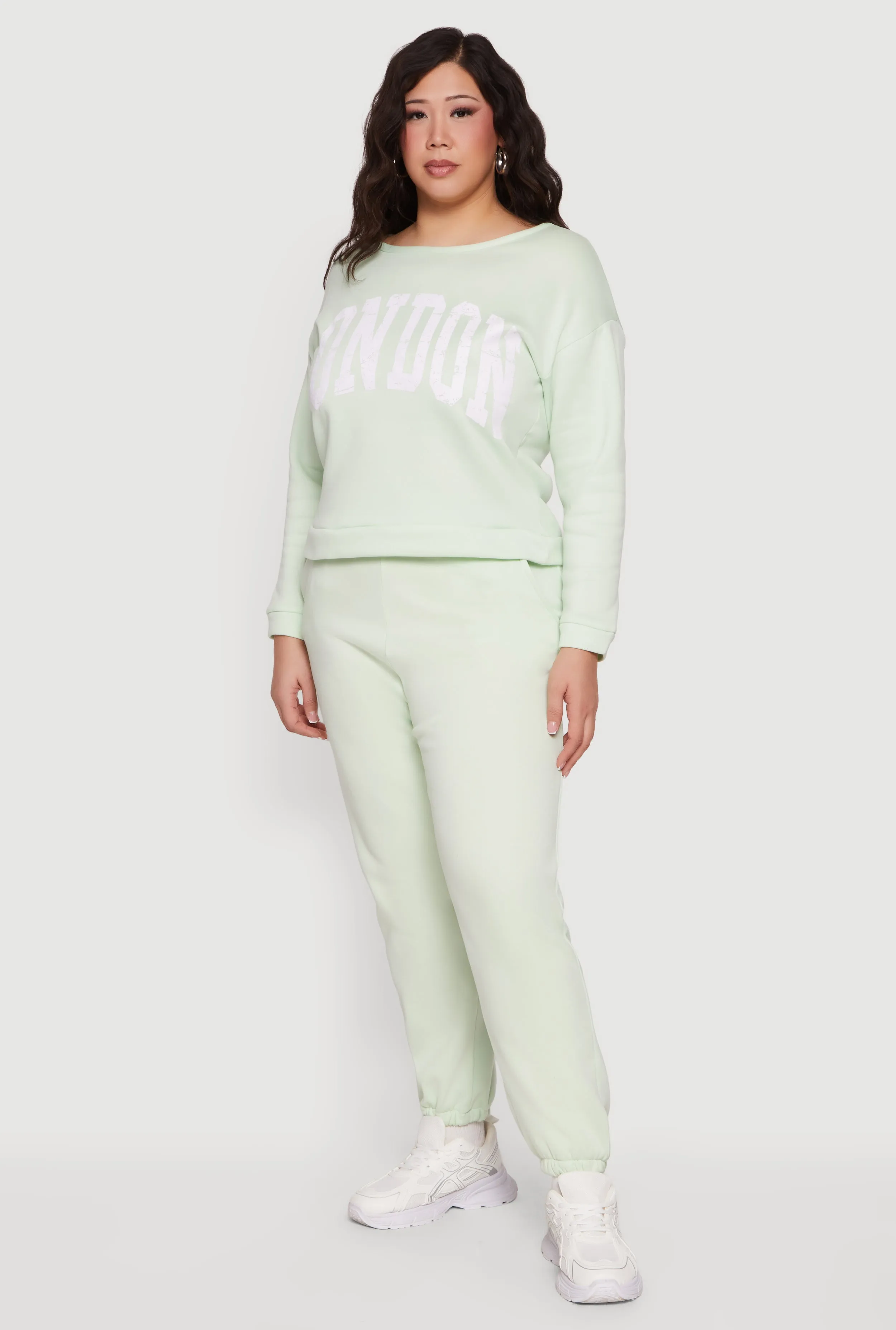Plus Size High Waisted Fleece Sweatpants with Pockets sold by Rainbow product image thumbnail 2