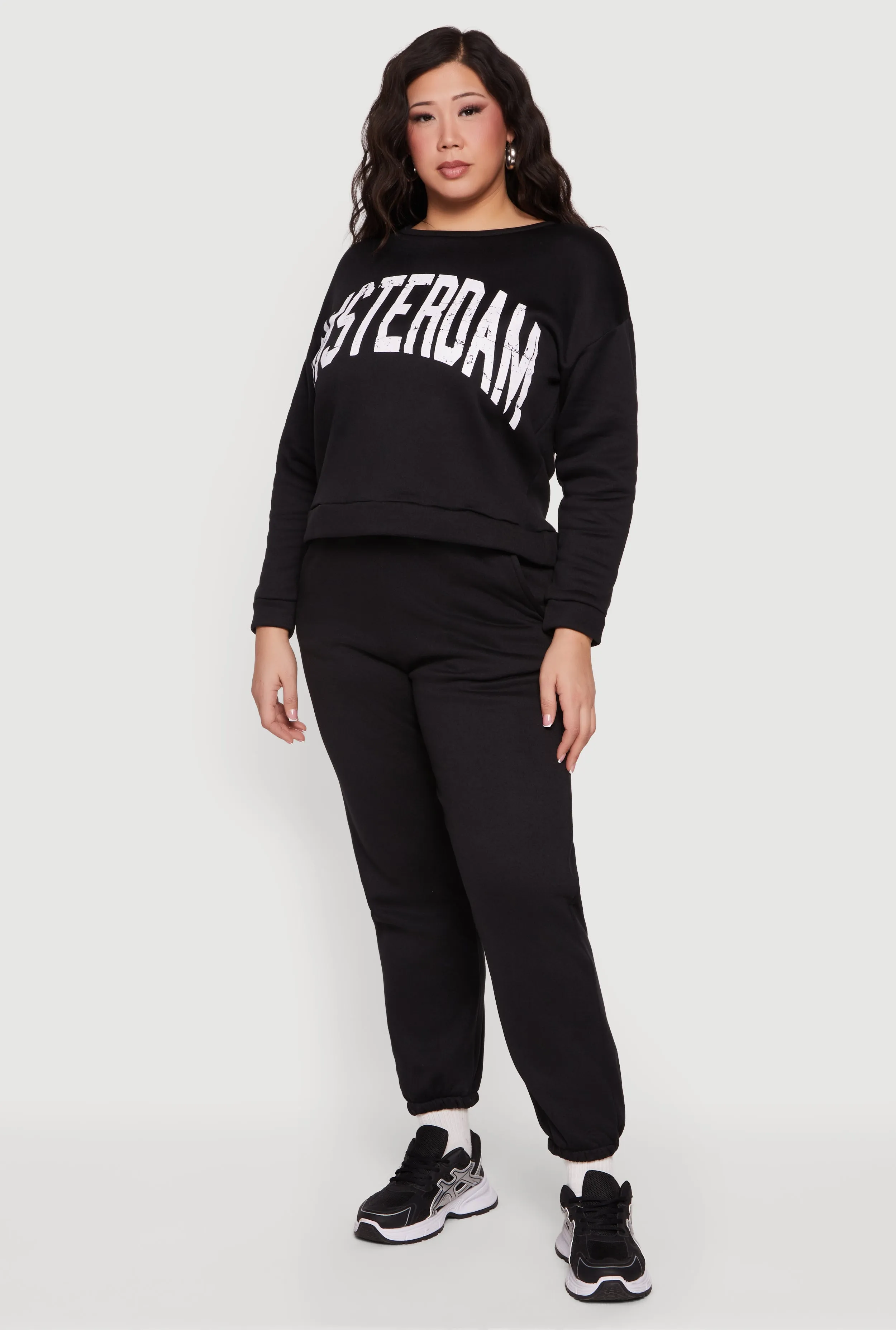 Plus Size High Waisted Fleece Sweatpants with Pockets sold by Rainbow product image thumbnail 2