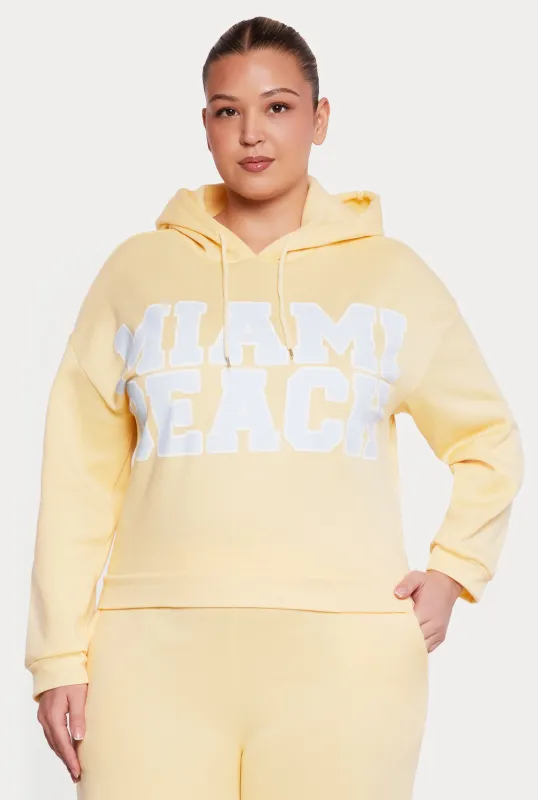 Plus Size Miami Beach Hoodie made by Rainbow