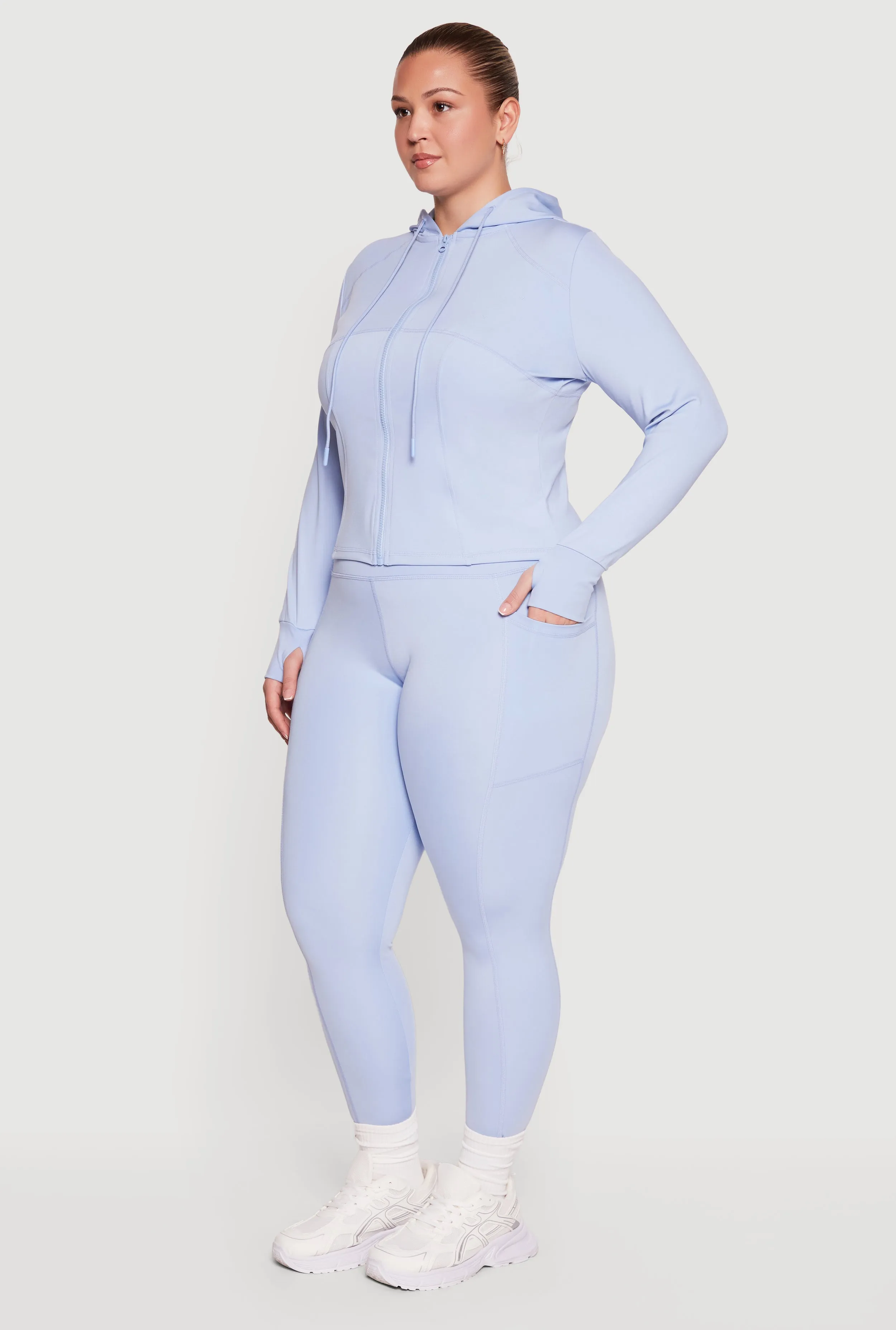 Plus Size High Waisted Cell Phone Pocket Detail Leggings sold by Rainbow product image thumbnail 2